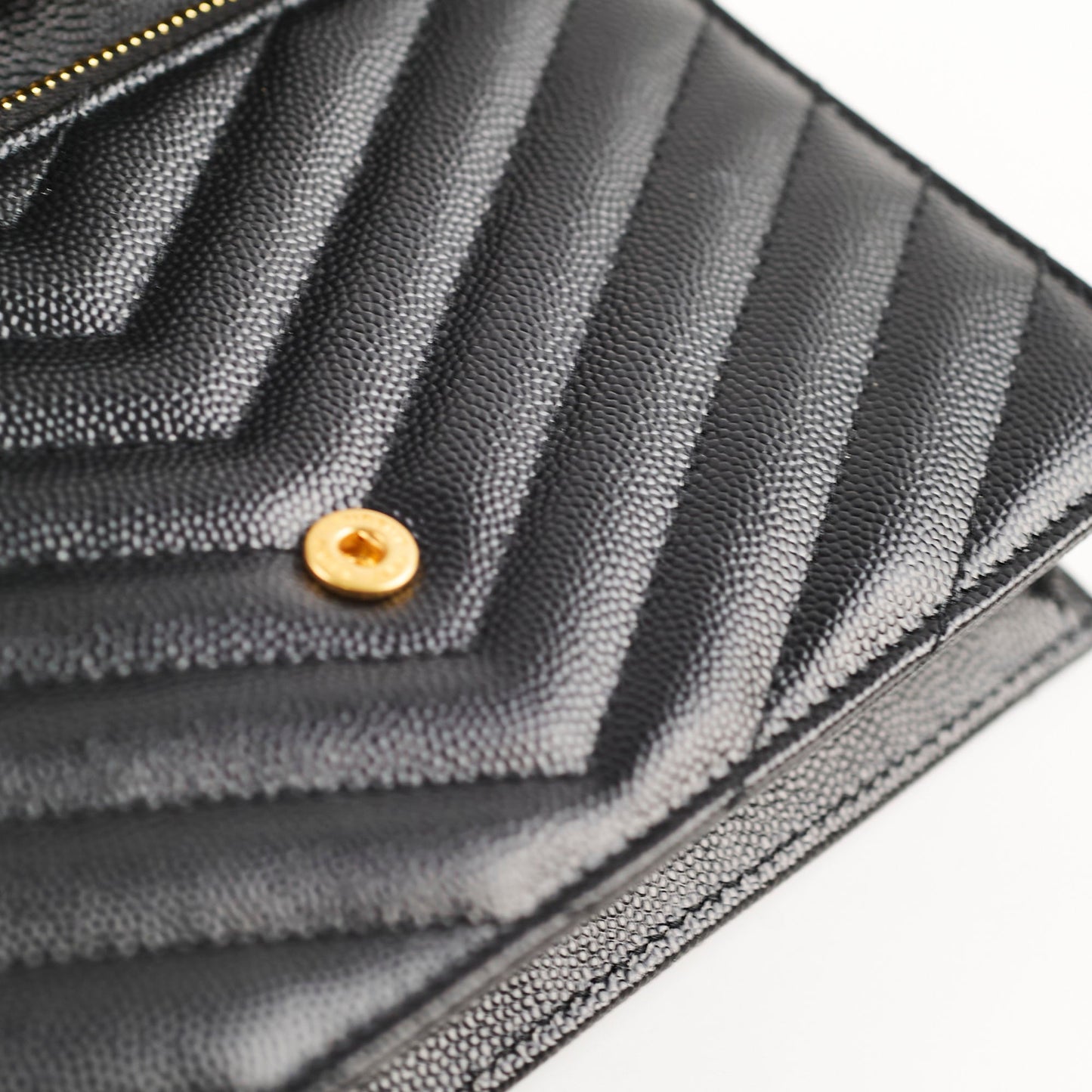 Saint Laurent Cassandre Envelope Wallet on Chain WOC Black