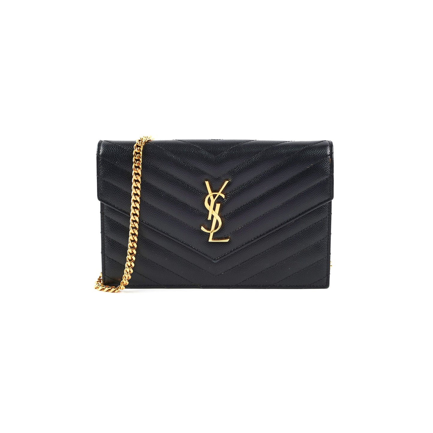 Saint Laurent Envelope Wallet On Chain WOC Black