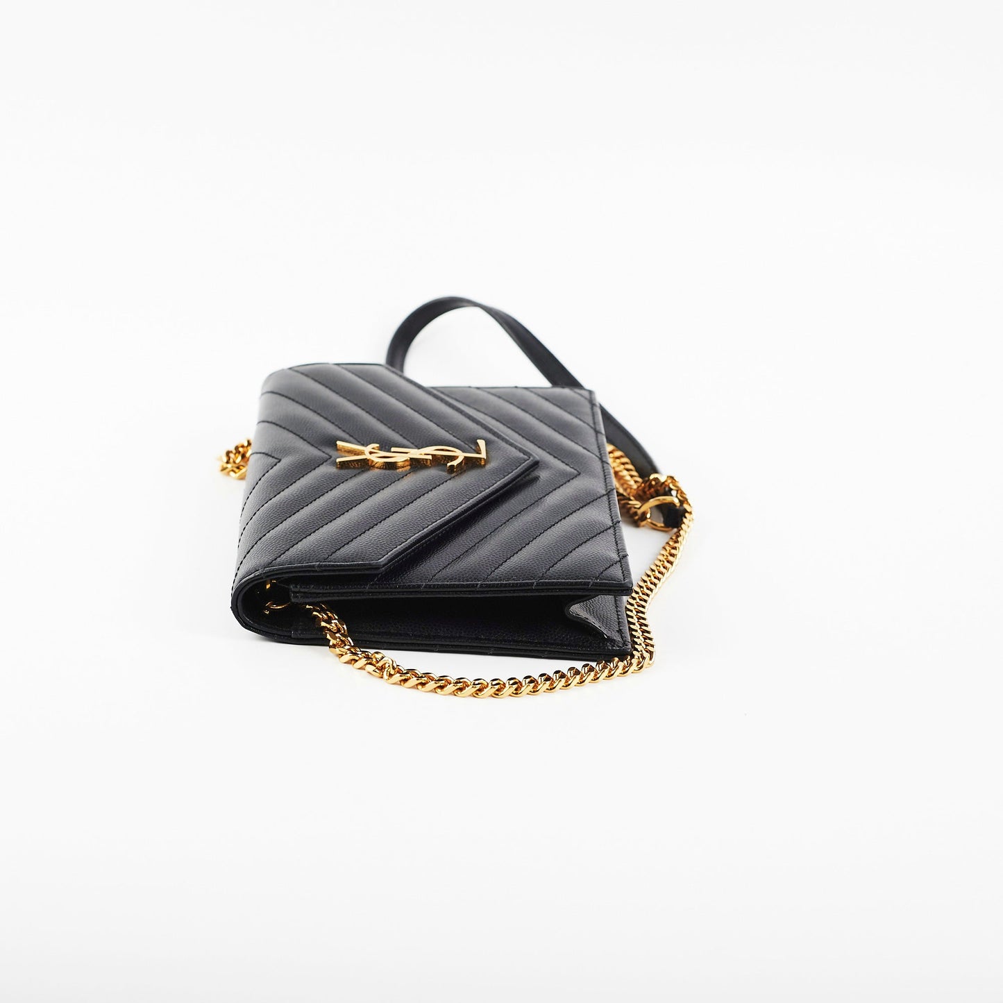 Saint Laurent Envelope Wallet On Chain WOC Black