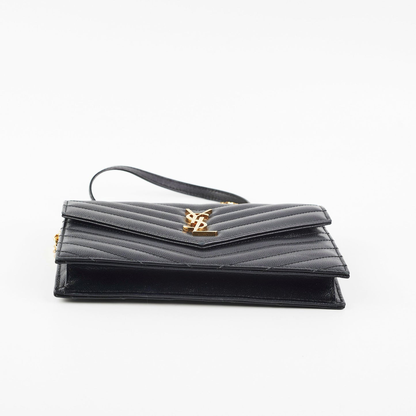 Saint Laurent Envelope Wallet On Chain WOC Black
