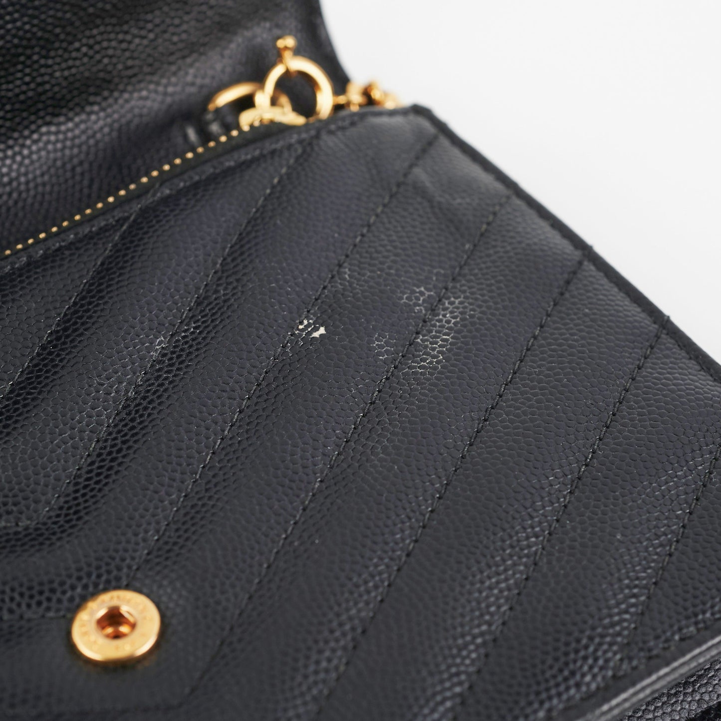 Saint Laurent Envelope Wallet On Chain WOC Black