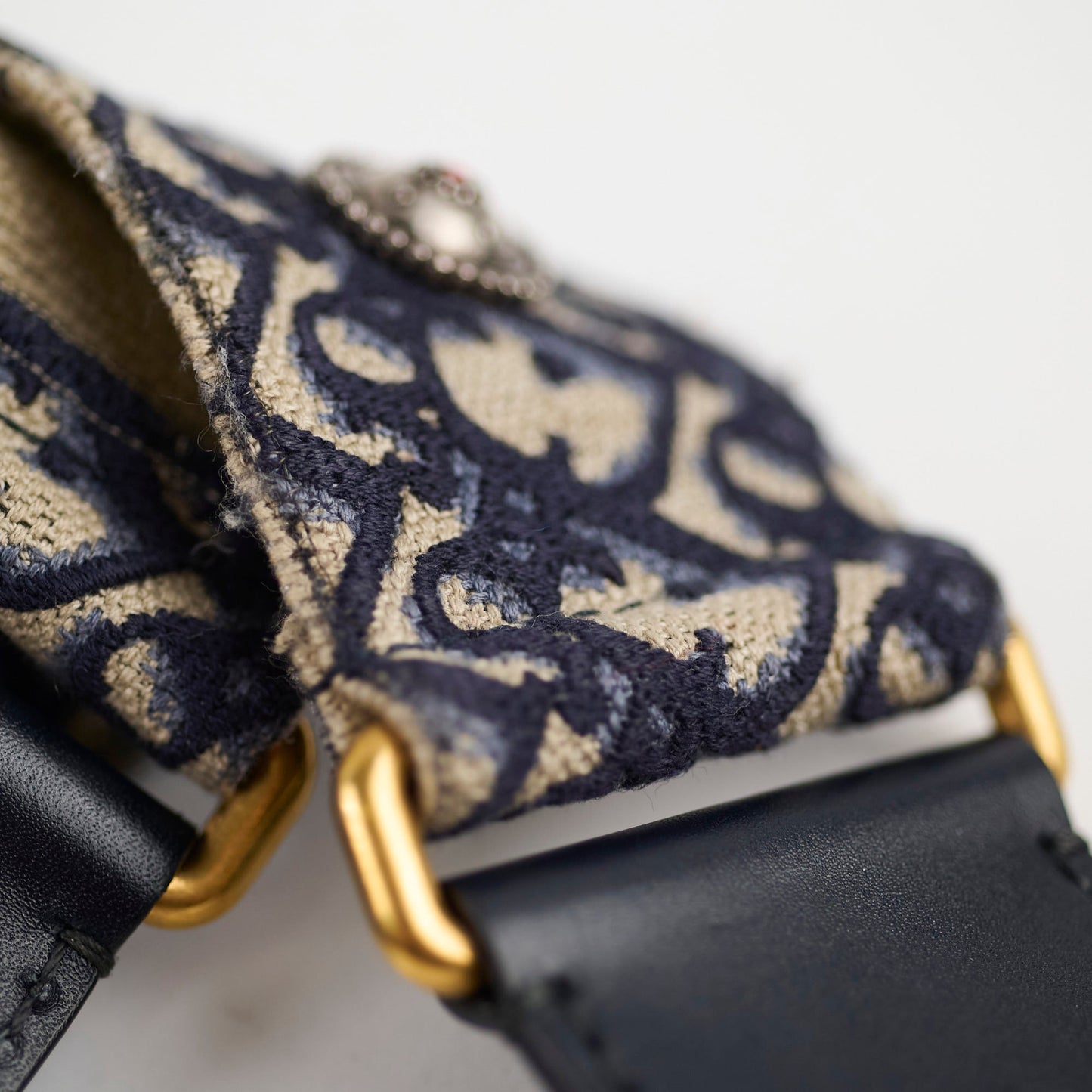 Christian Dior Oblique Navy Guitar Strap