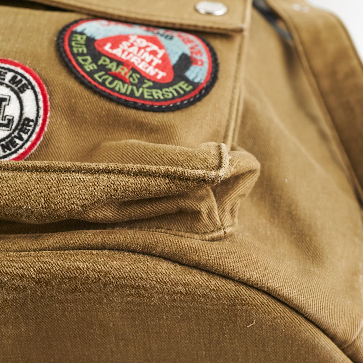 Saint Laurent Canvas Multi Patch Backpack Green