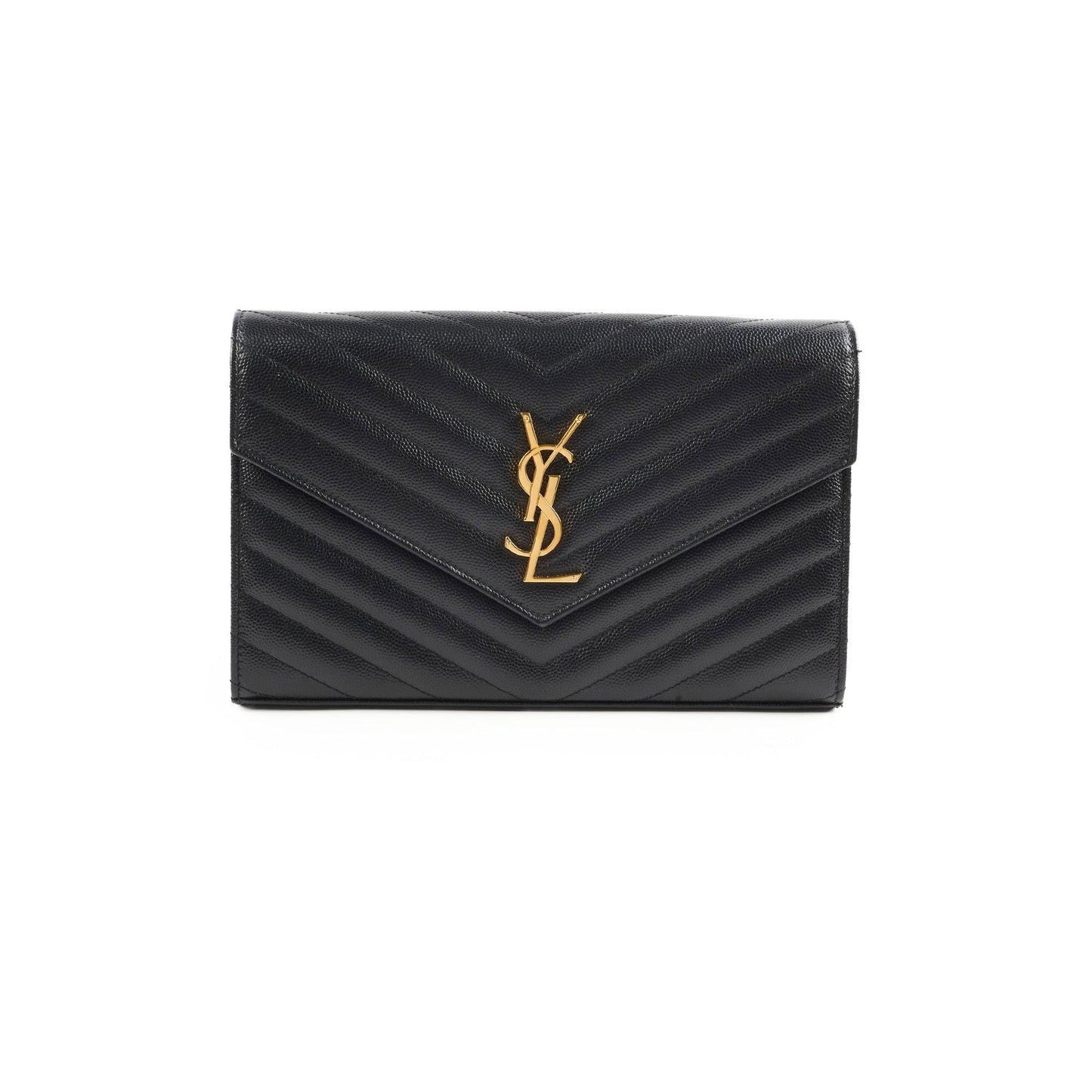 Saint Laurent Black Envelope Wallet On Chain