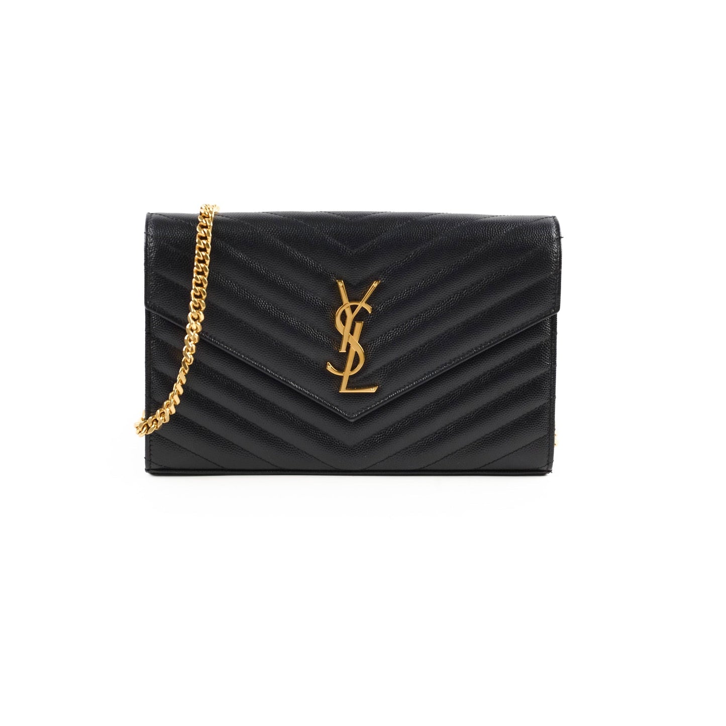 Saint Laurent Black Envelope Wallet On Chain