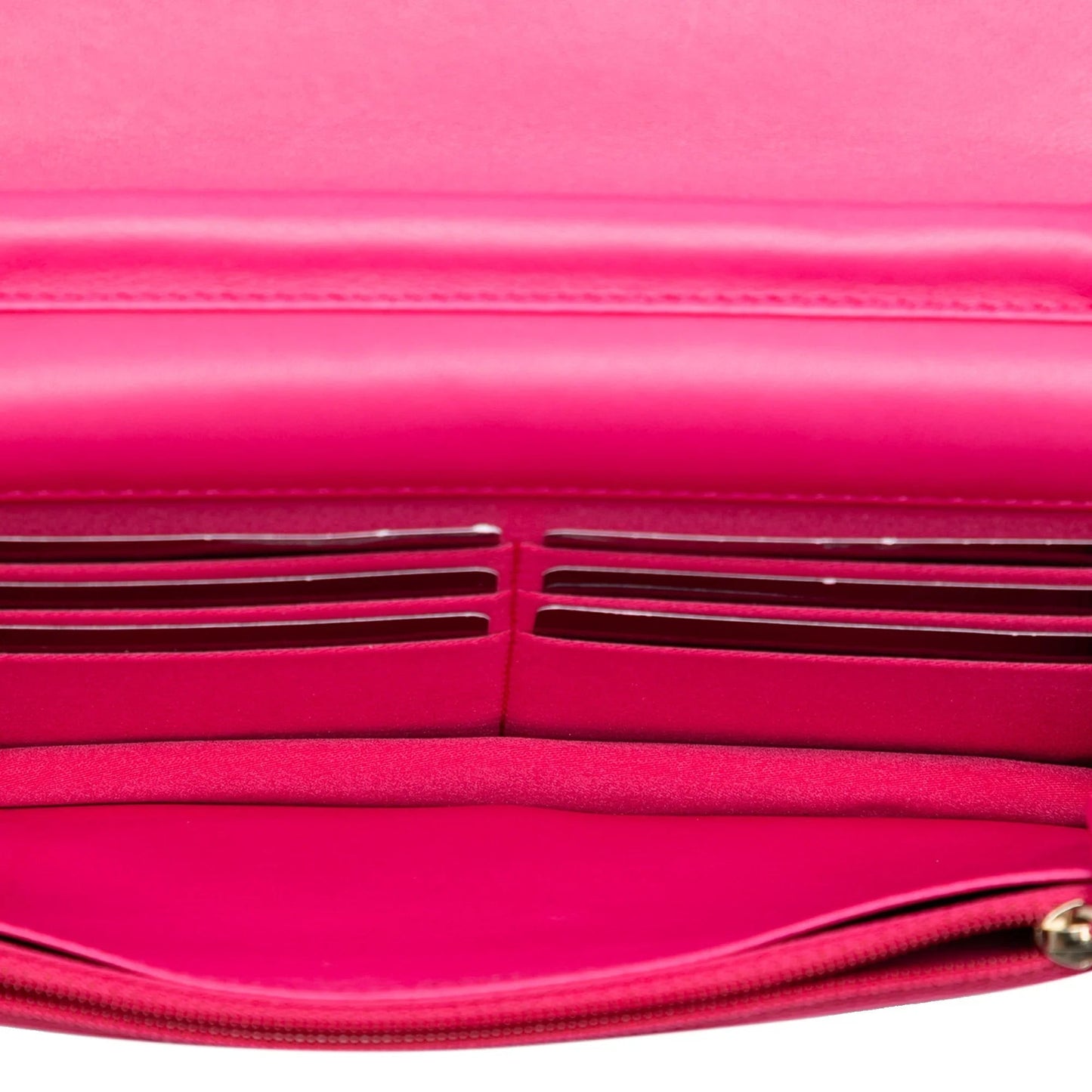 Pink Chanel Quilted Lambskin Korean Garden Wallet on Chain Crossbody Bag
