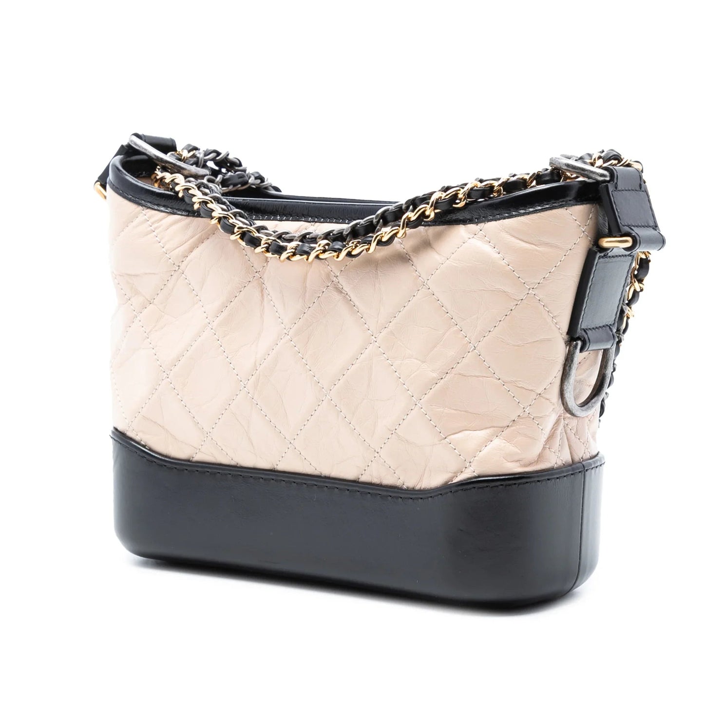 Beige Chanel Small Bicolor Aged Calfskin Gabrielle Crossbody