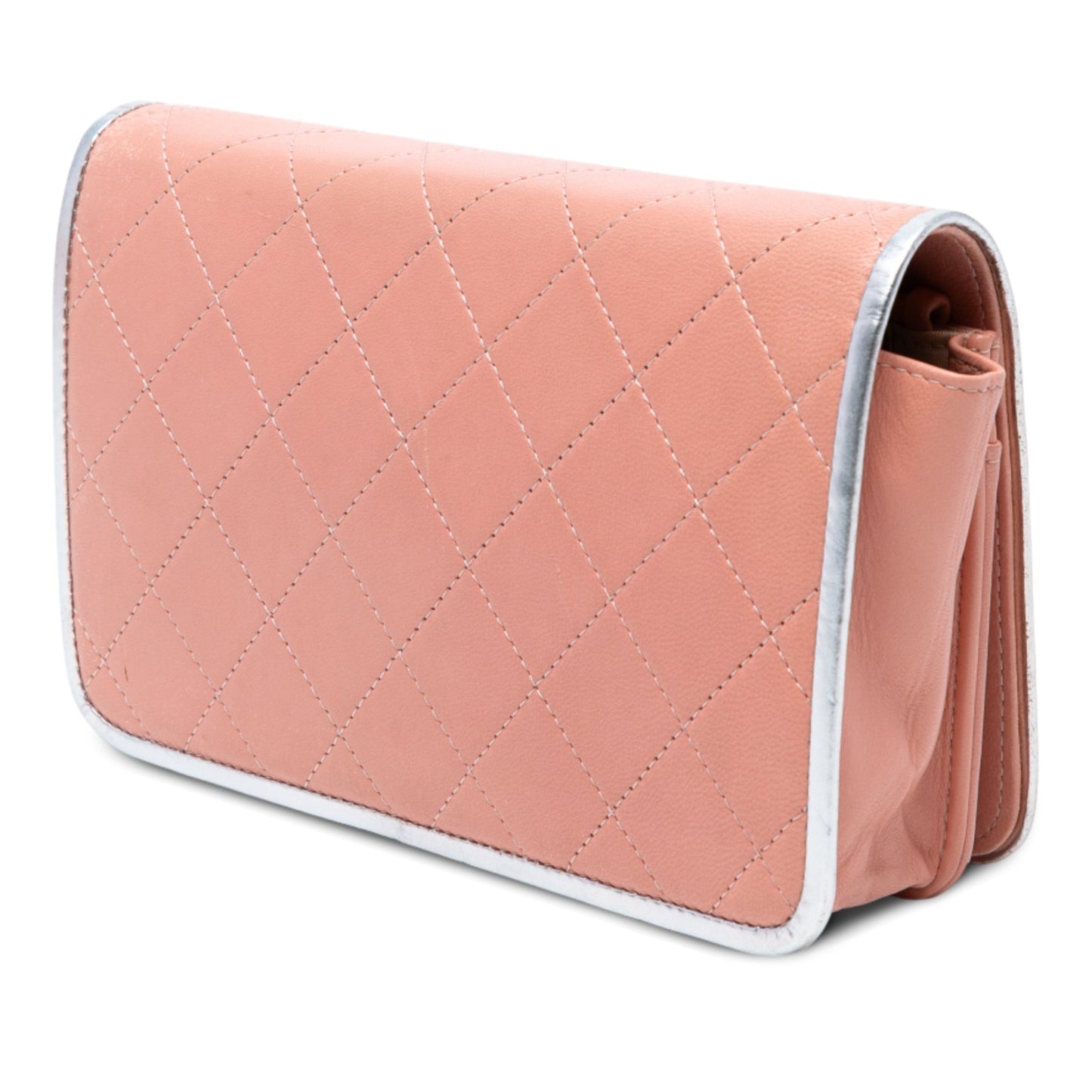 Pink Chanel CC Quilted Bicolor Lambskin Wallet On Chain Crossbody Bag