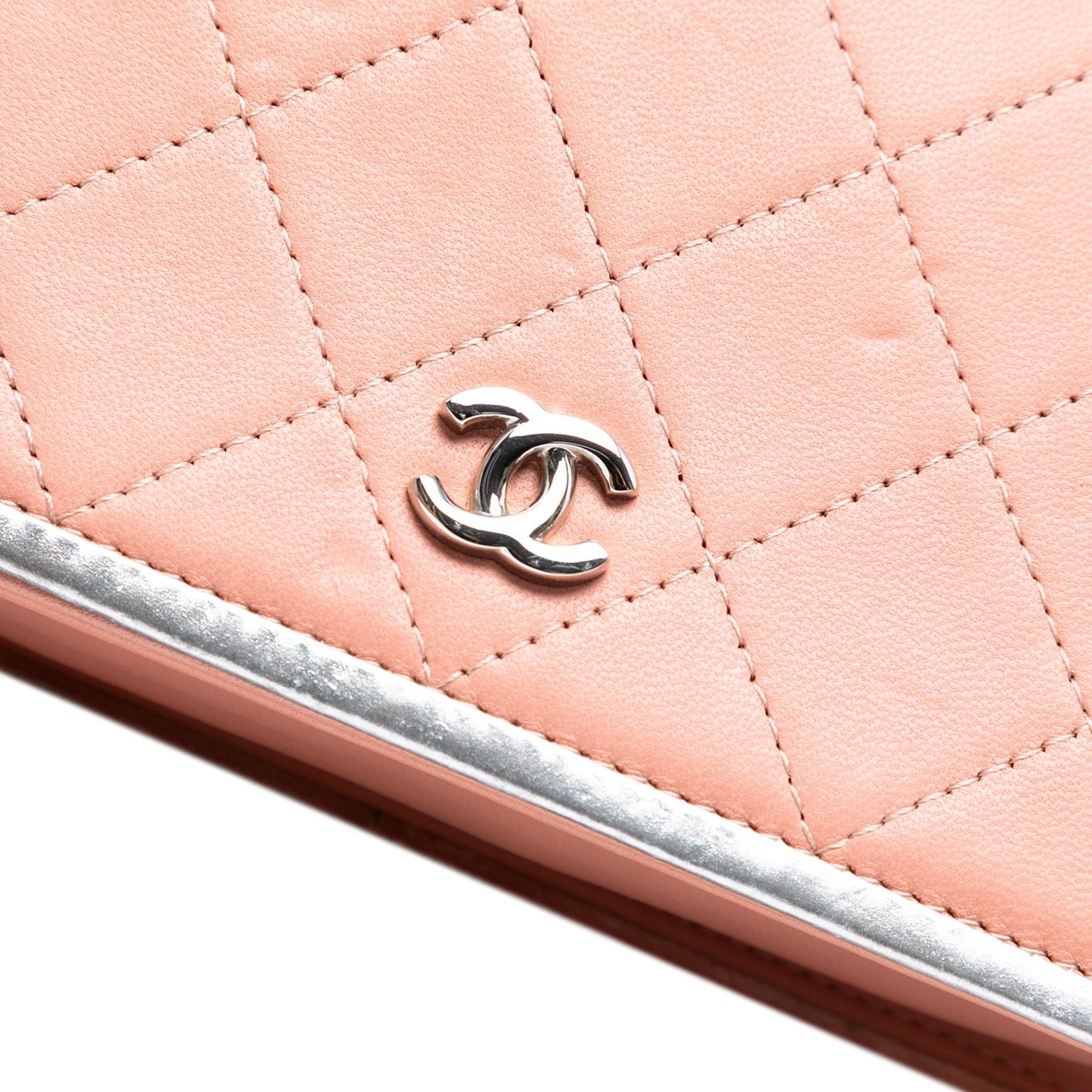 Pink Chanel CC Quilted Bicolor Lambskin Wallet On Chain Crossbody Bag