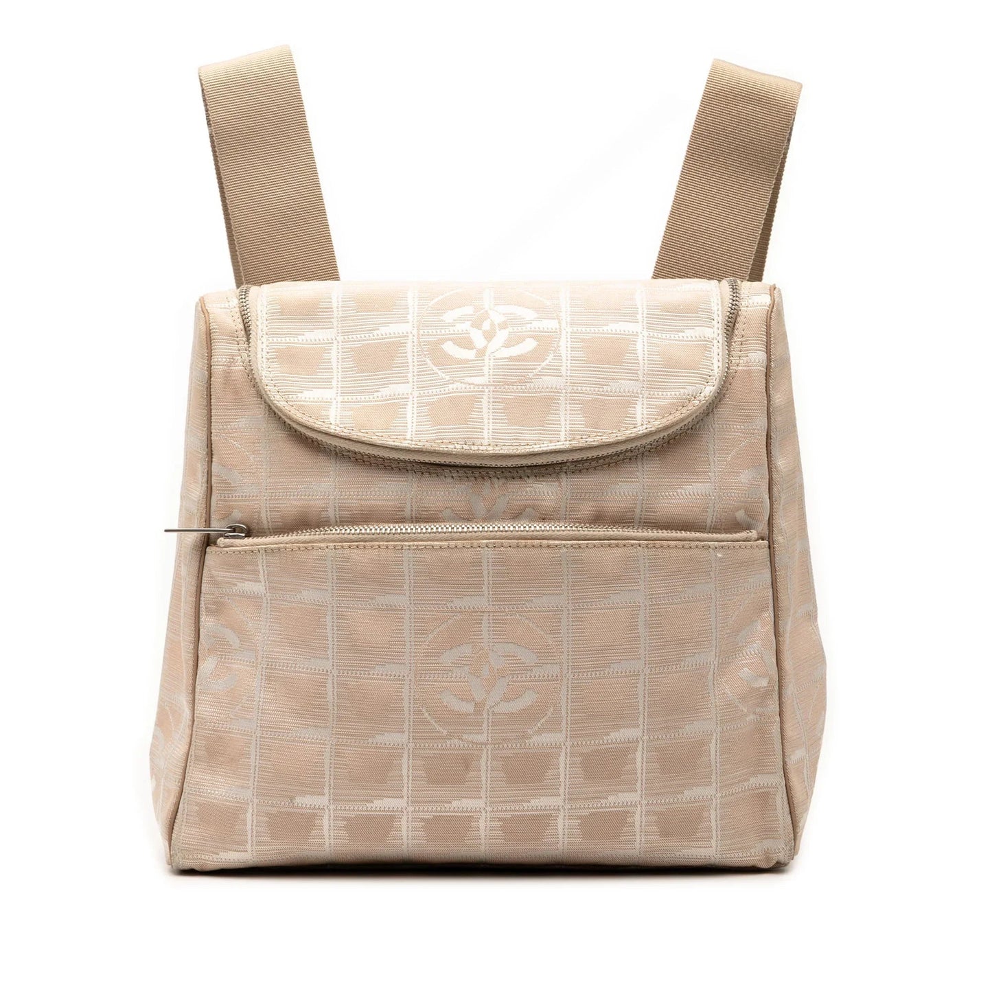 Brown Chanel New Travel Line Nylon Backpack
