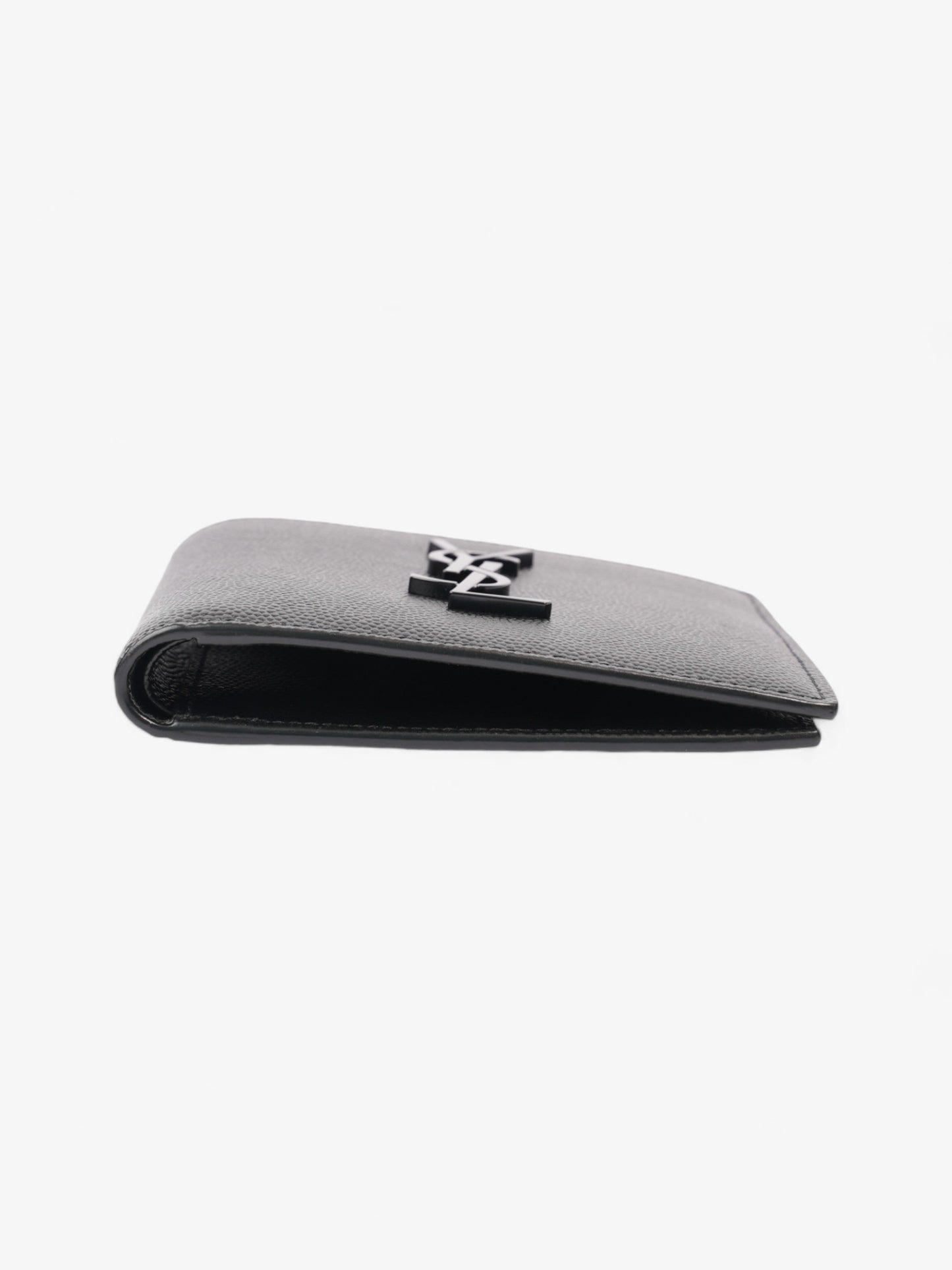 Saint Laurent Cassandre Logo Wallet Black Leather