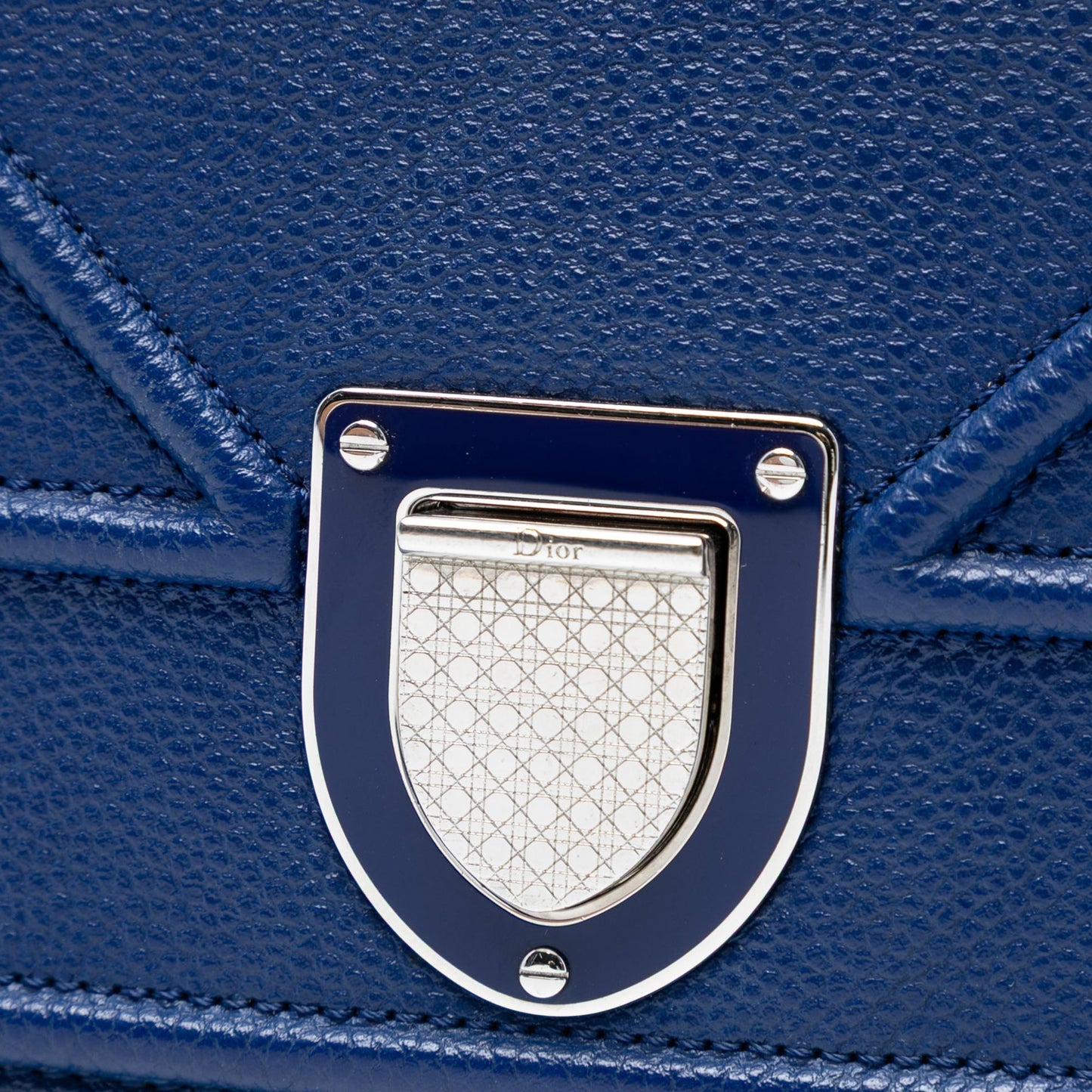 Blue Dior Medium Grained Calfskin Diorama Flap Crossbody Bag