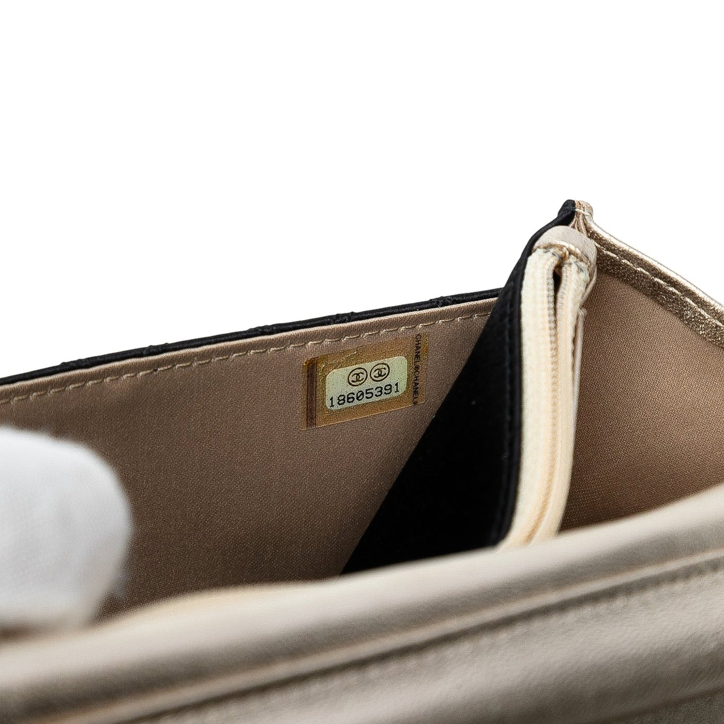 Black Chanel Bicolor Satin Diamond Stitch Wallet On Chain Crossbody Bag