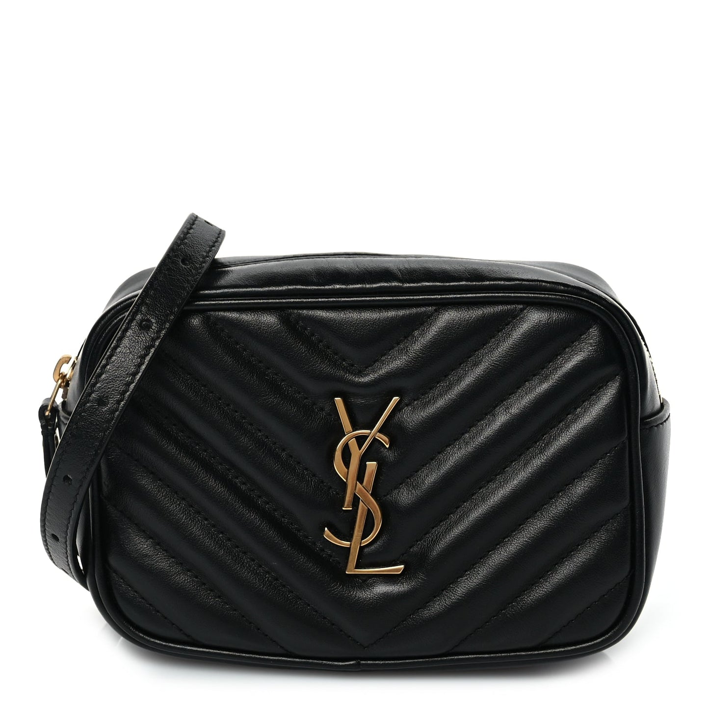 Saint Laurent Calfskin Matelasse Monogram Lou Belt Bag Black