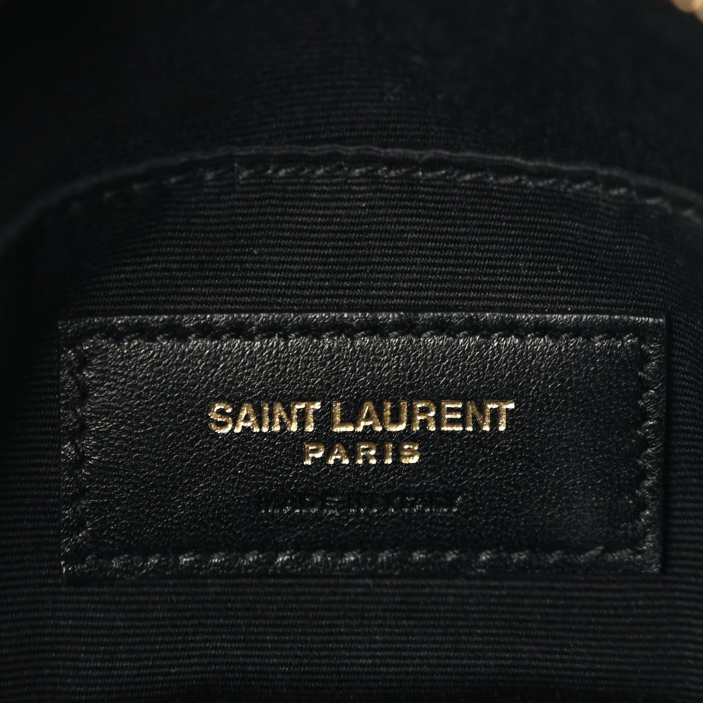 Saint Laurent Calfskin Matelasse Monogram Lou Belt Bag Black