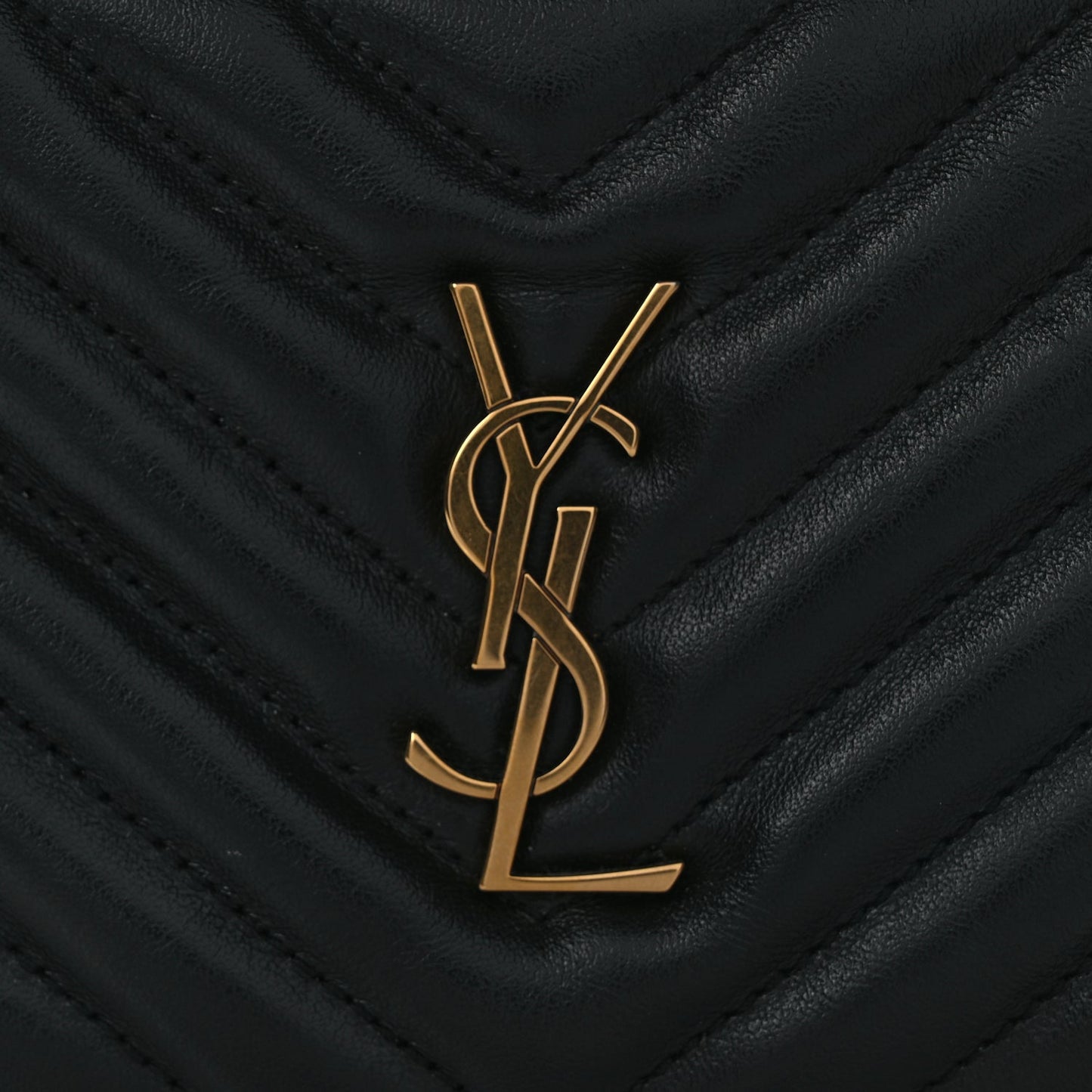 Saint Laurent Calfskin Matelasse Monogram Lou Belt Bag Black