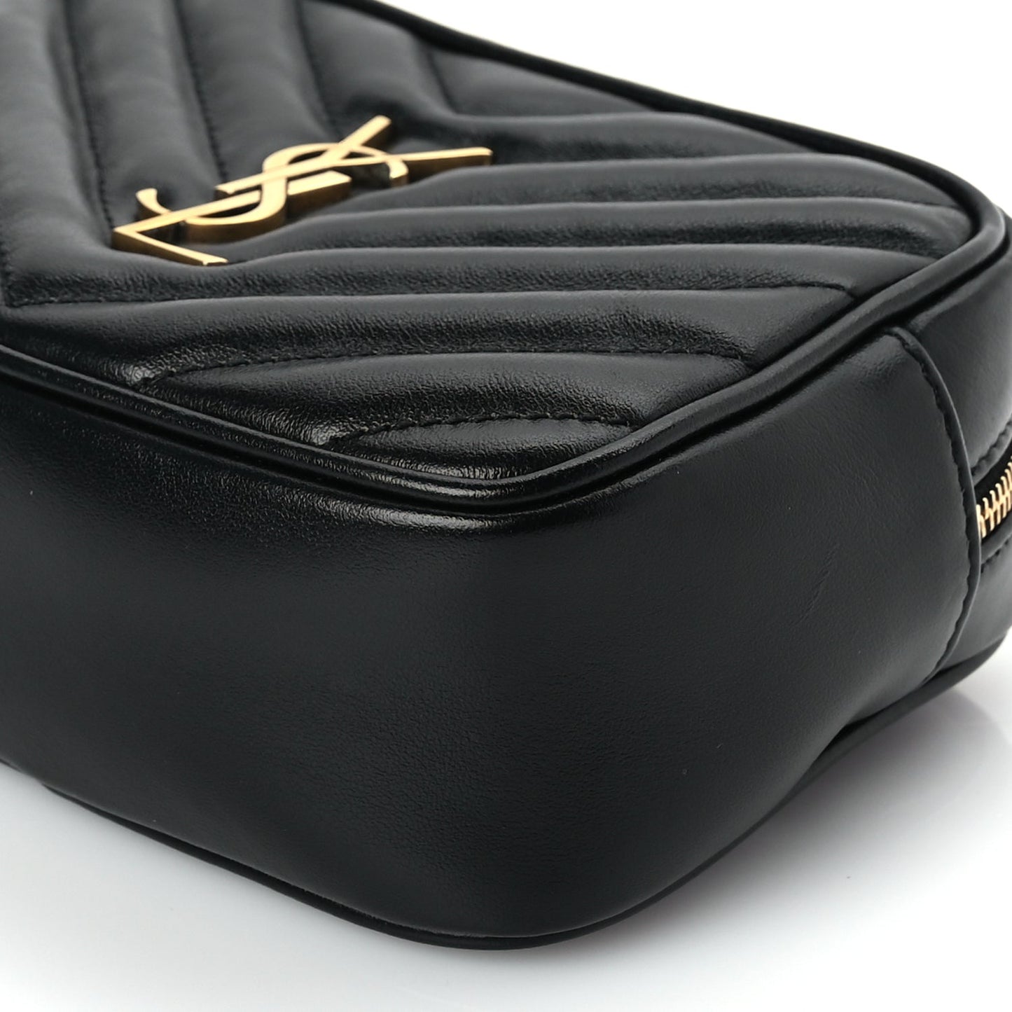 Saint Laurent Calfskin Matelasse Monogram Lou Belt Bag Black