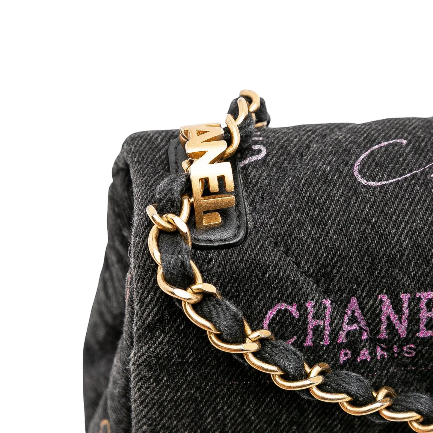 Gray Chanel Mini Rectangular Quilted Denim Mood Flap Crossbody Bag