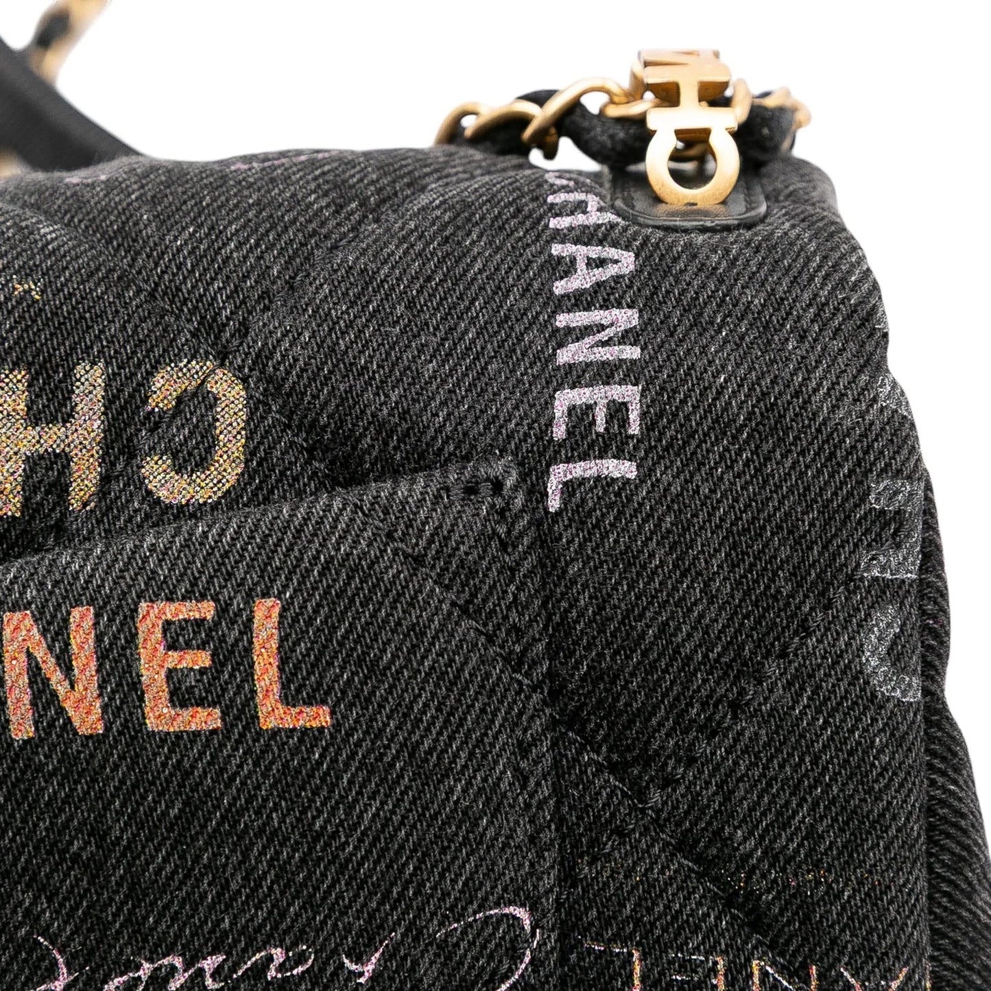 Gray Chanel Mini Rectangular Quilted Denim Mood Flap Crossbody Bag