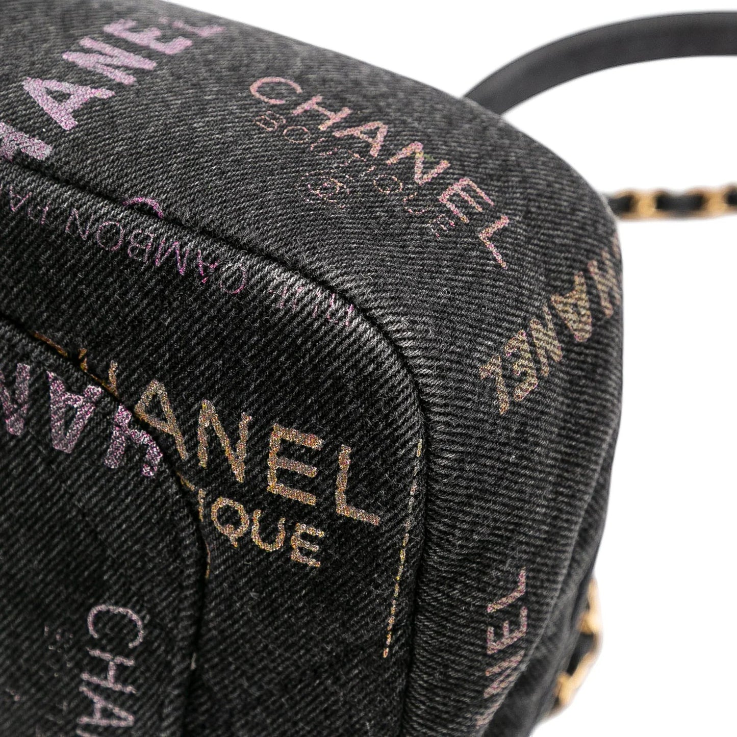 Gray Chanel Mini Rectangular Quilted Denim Mood Flap Crossbody Bag