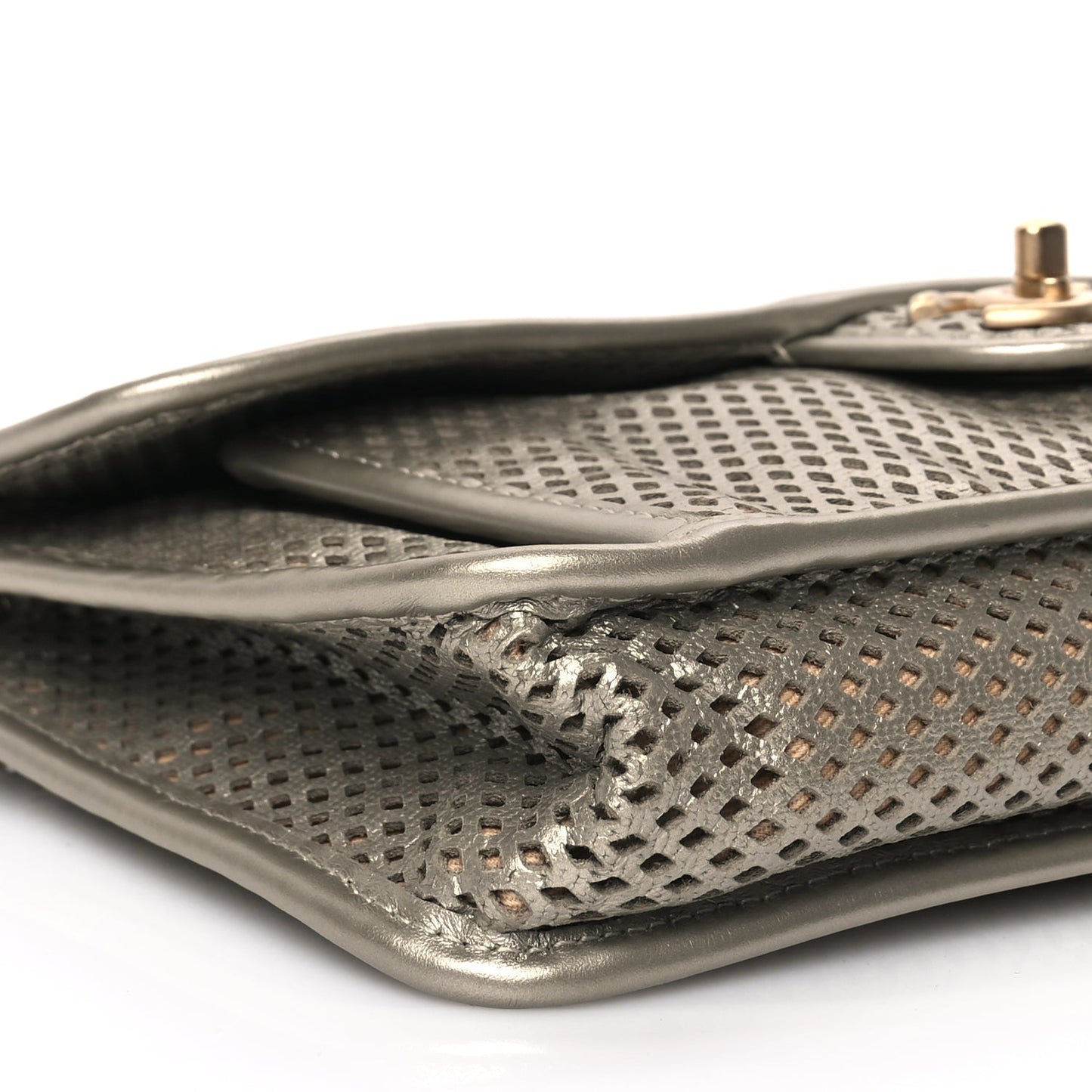 Chanel  Perforated Calfskin Large Up In The Air Flap Light Gold