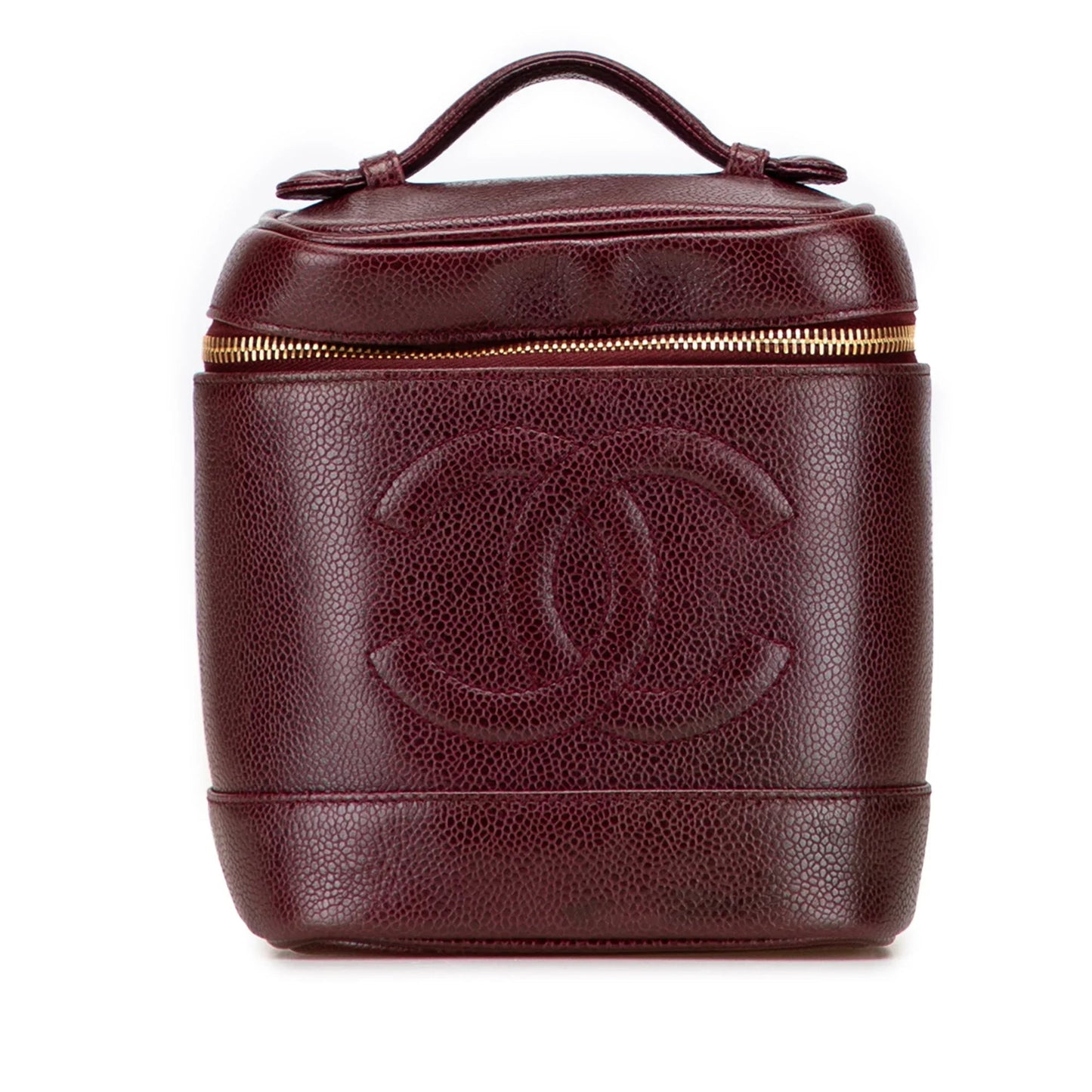Red Chanel CC Caviar Vanity Bag