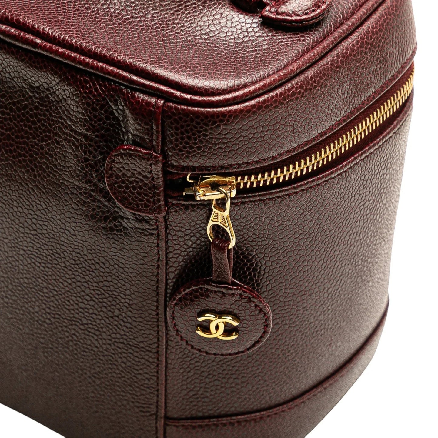 Red Chanel CC Caviar Vanity Bag