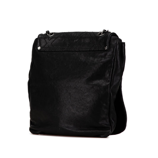 Black Chanel Quilted Calfskin Double Stitch Crossbody