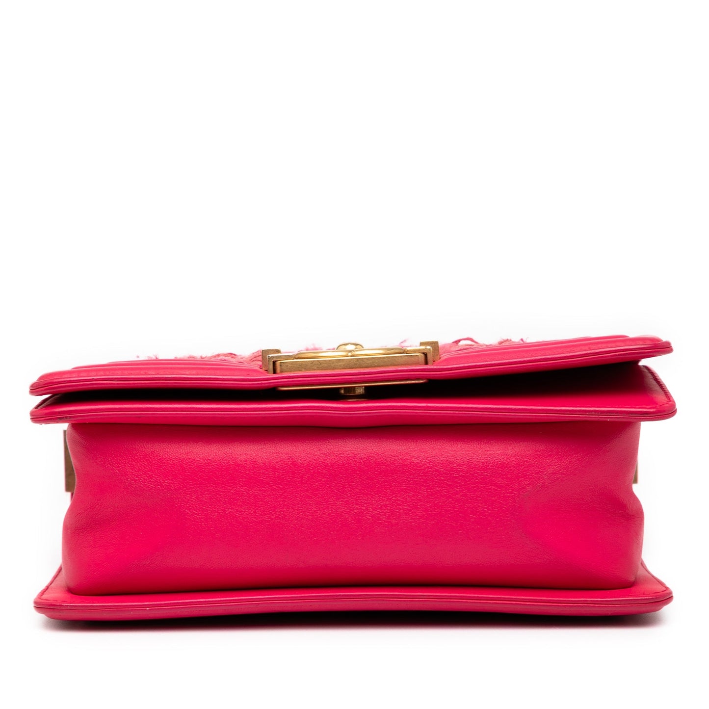 Pink Chanel Mini Tweed and Lambskin Boy Flap Crossbody Bag