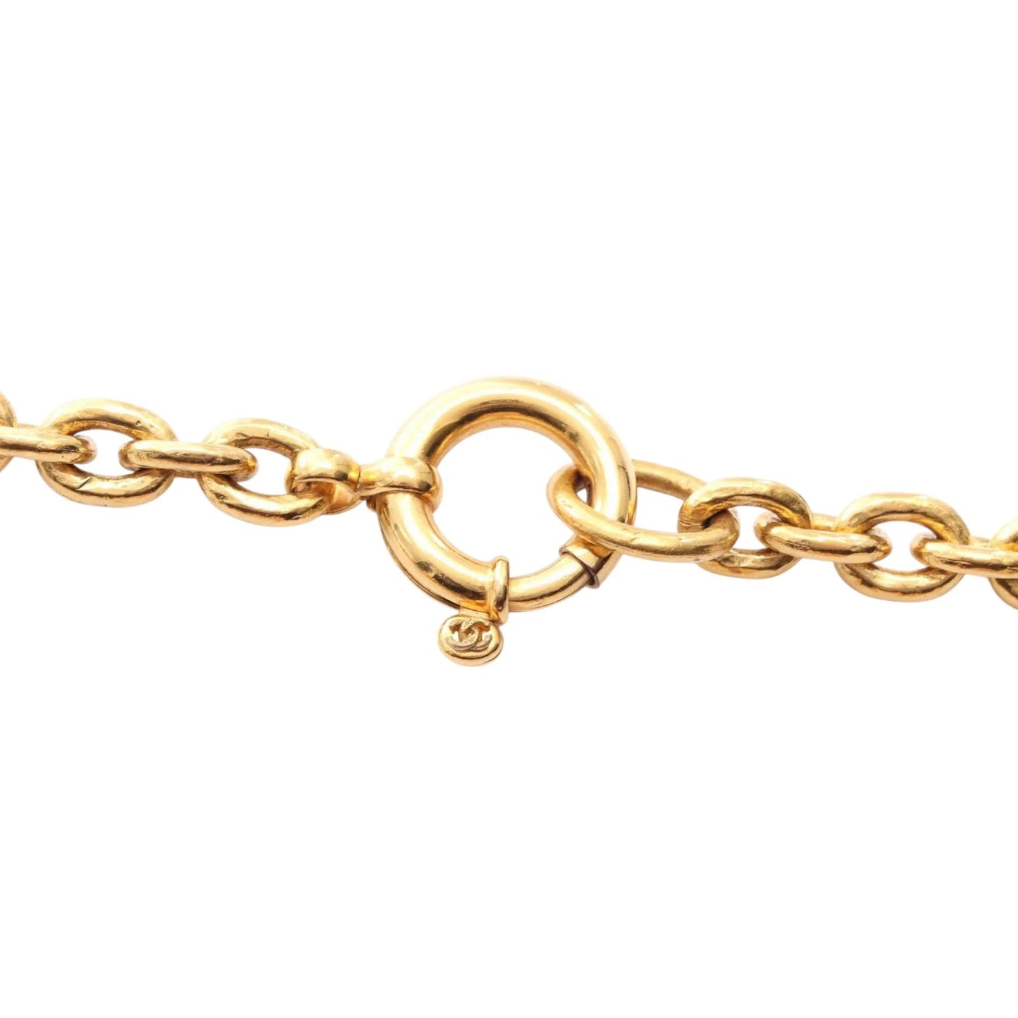 Gold Chanel Gold Plated Triple CC Pendant Necklace