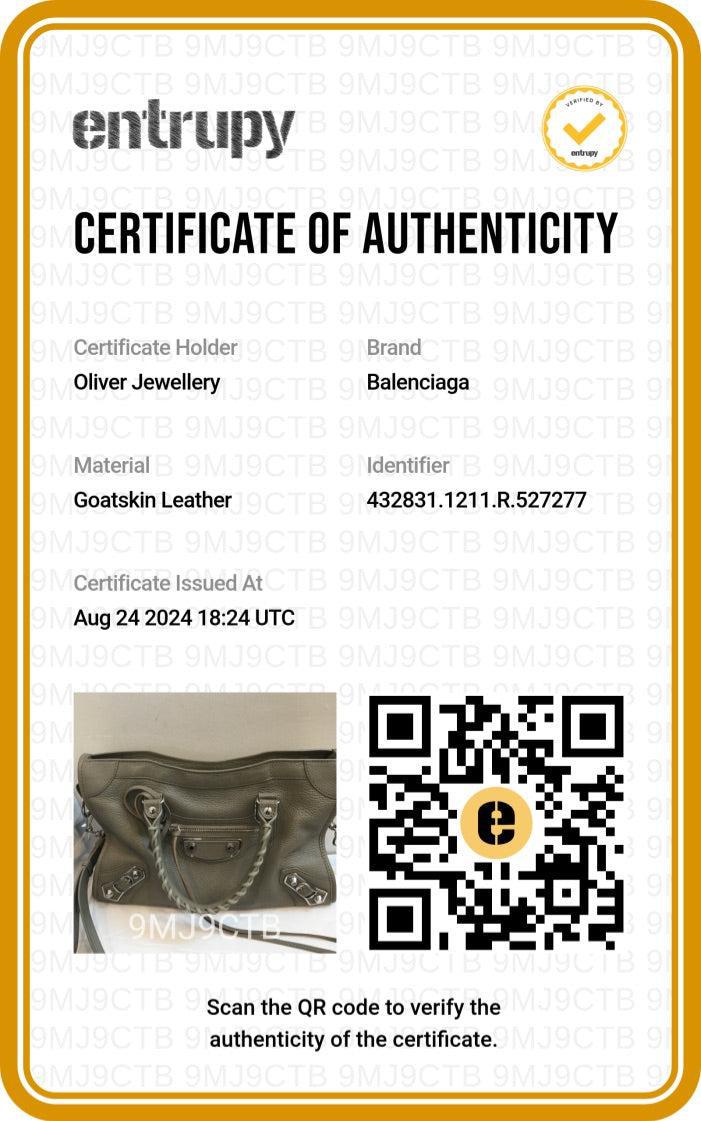 Balenciaga Taupe Chevre Leather Small Metallic Edge City Bag