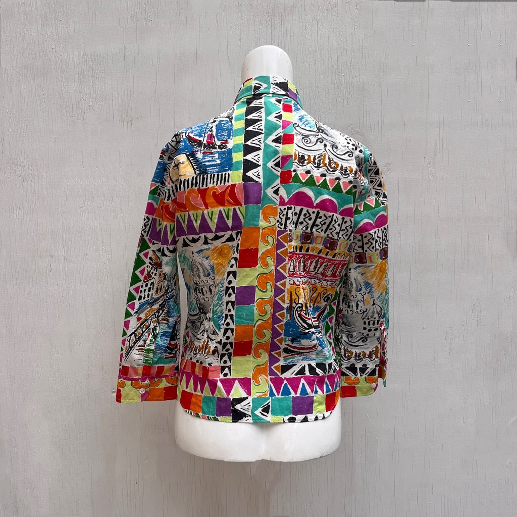 Prada Postcard Print Shirt Spring 2004