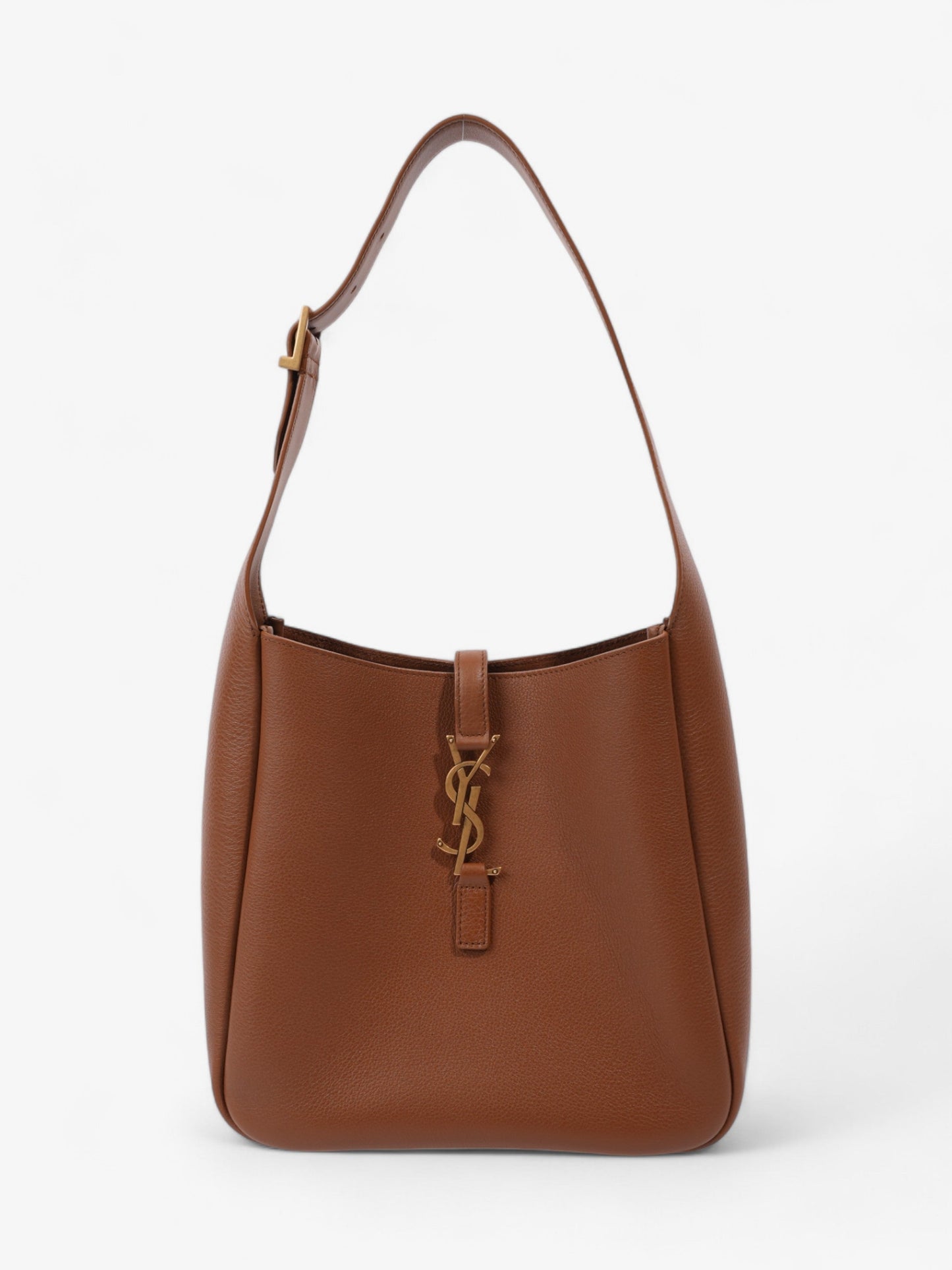 Saint Laurent Le 5 a 7 Hobo Brown Leather Small