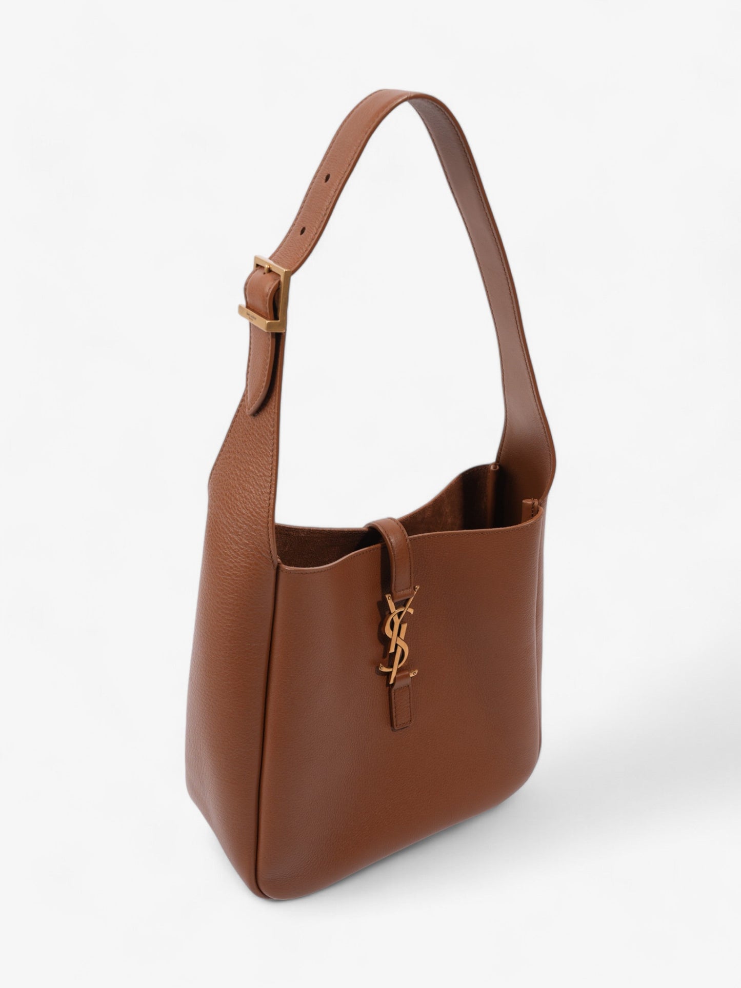 Saint Laurent Le 5 a 7 Hobo Brown Leather Small