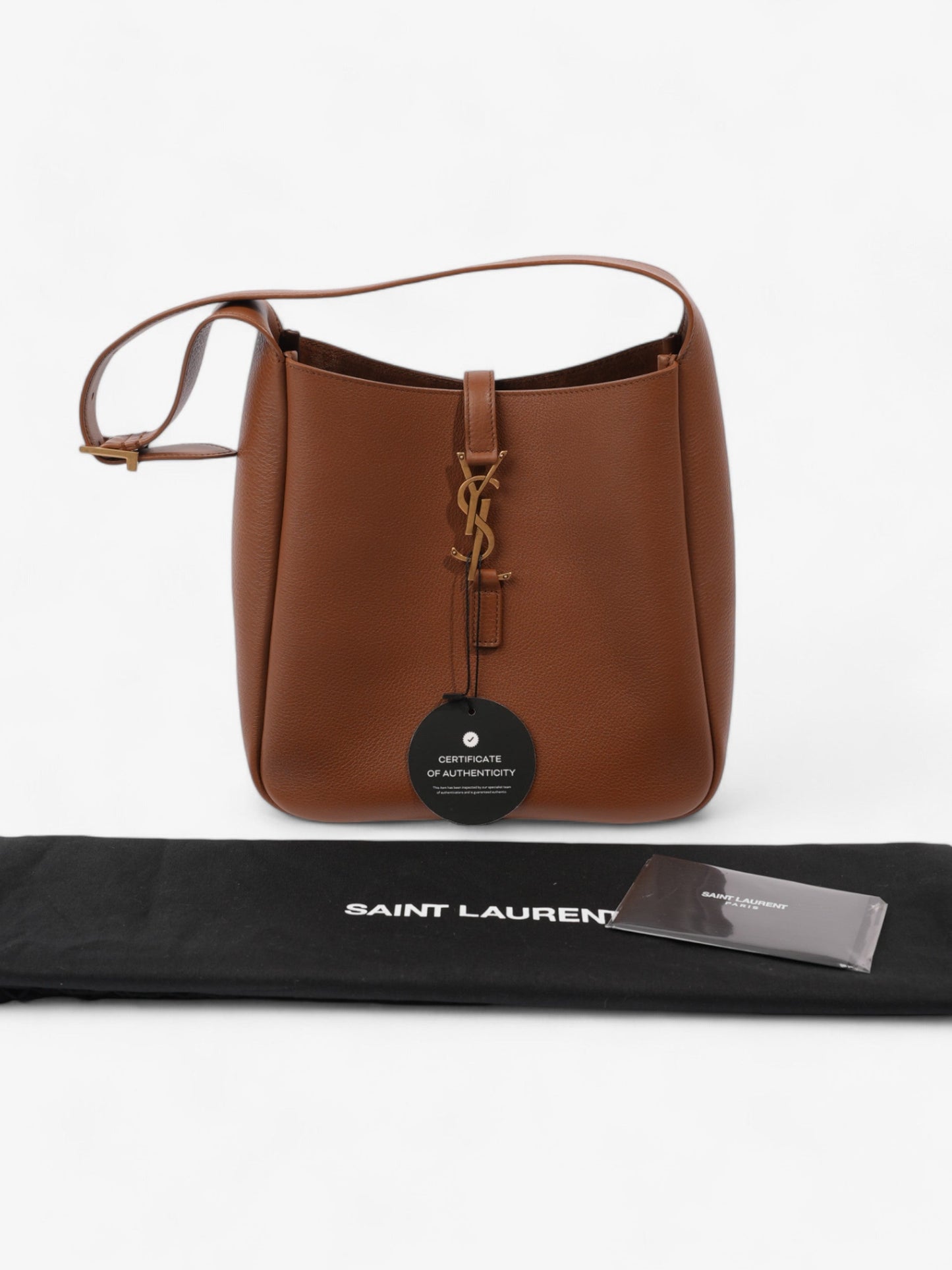 Saint Laurent Le 5 a 7 Hobo Brown Leather Small