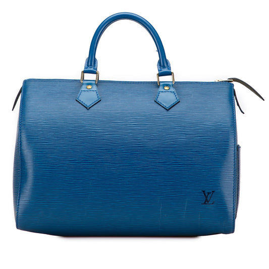 Blue Louis Vuitton Epi Speedy 30 Boston Bag
