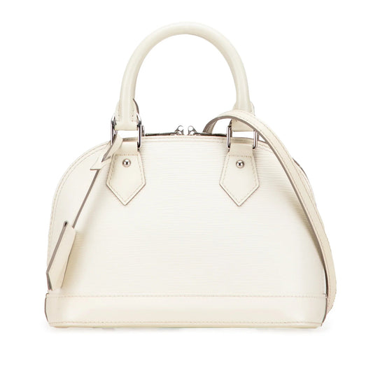 White Louis Vuitton Epi Alma BB Satchel