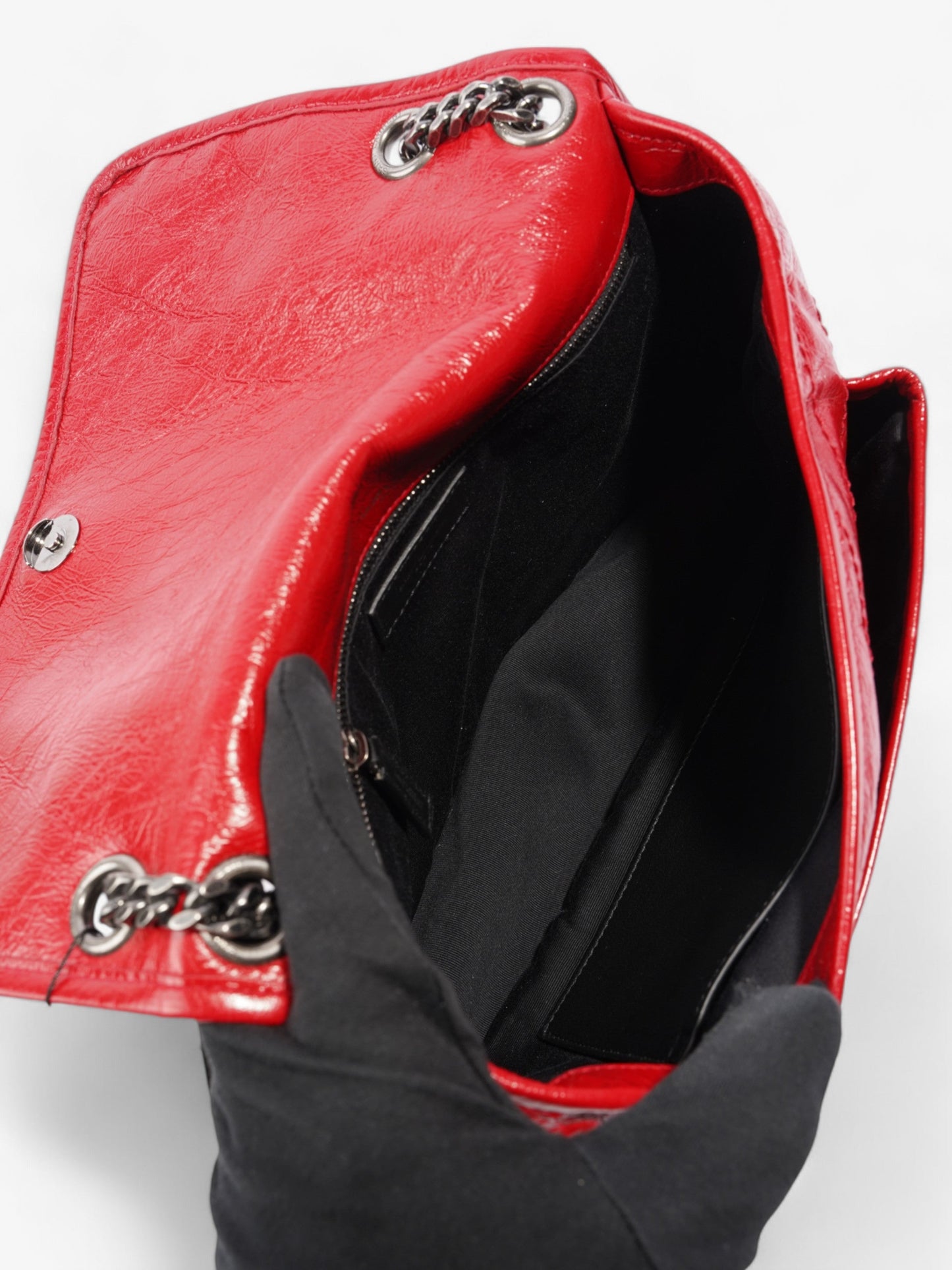 Saint Laurent Niki Red Calfskin Leather Medium