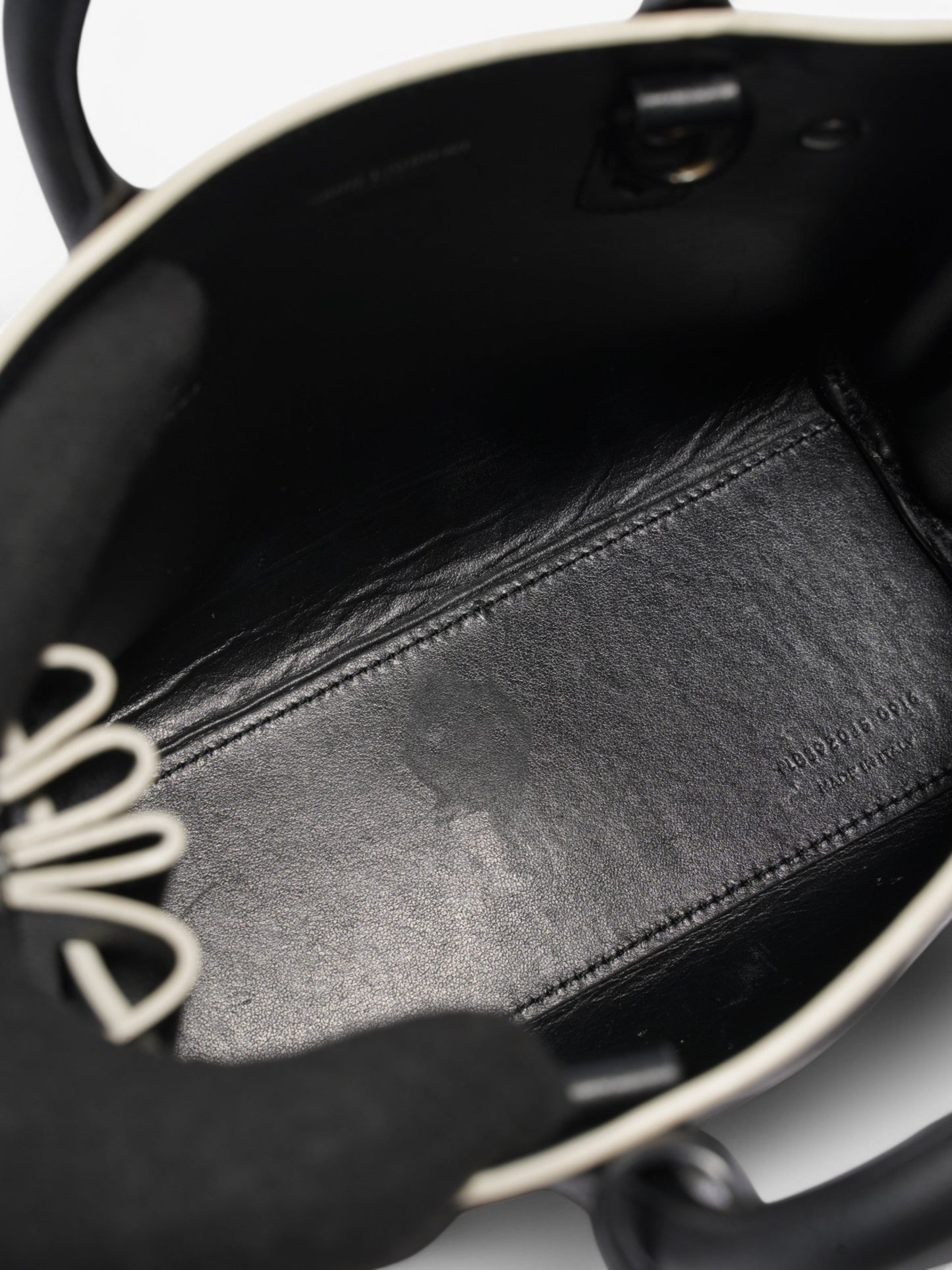Saint Laurent Sac De Jour Black / White Calfskin Leather Nano