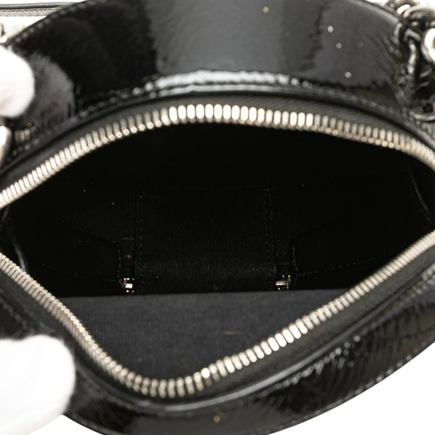 Black Chanel Patent Round As Earth Bag Satchel