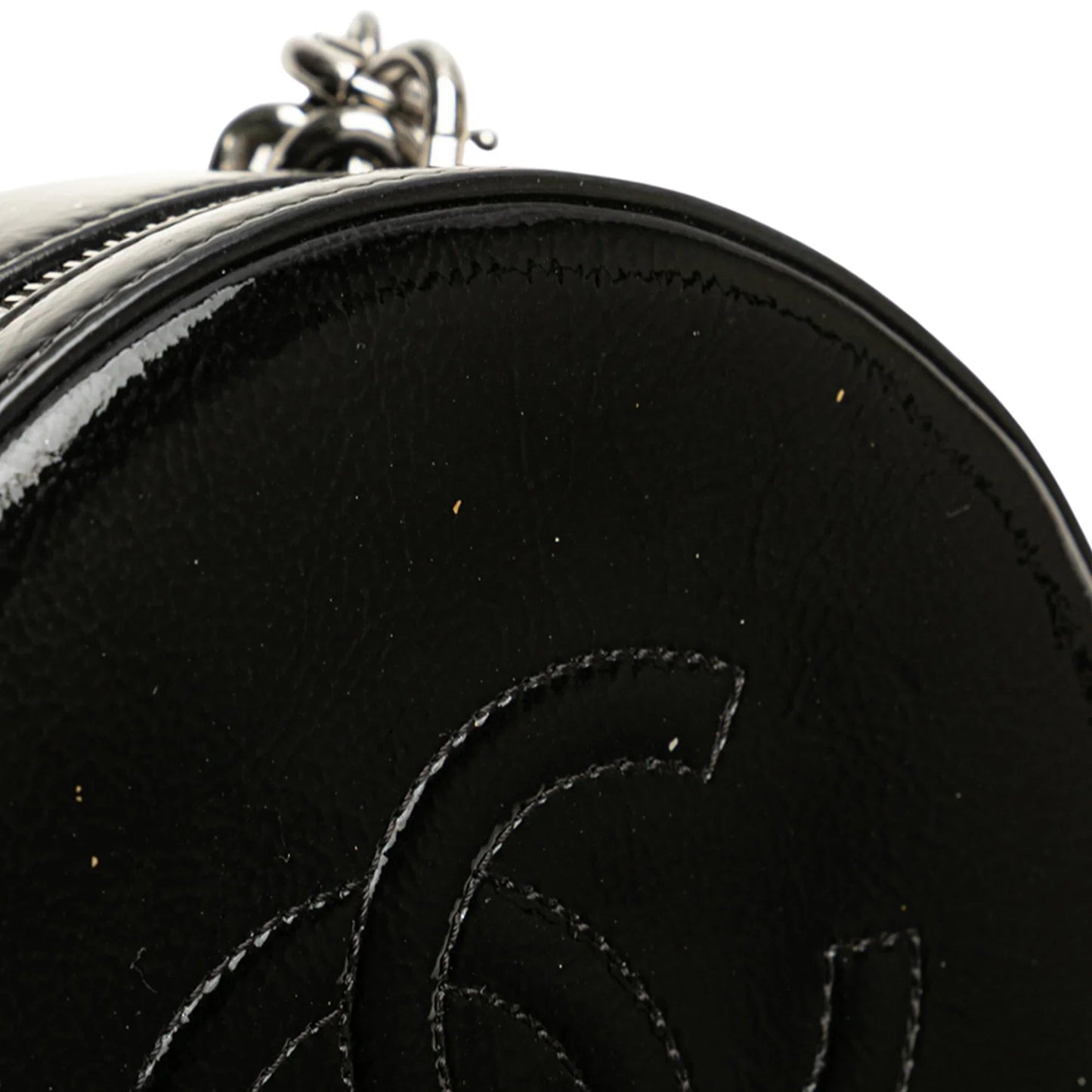 Black Chanel Patent Round As Earth Bag Satchel