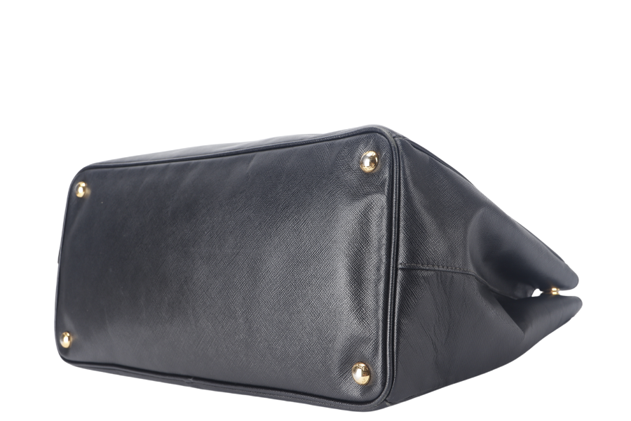 PRADA SAFFIANO LUX BLACK LEATHER (BN2274) GOLD HARDWARE WITH STRAPS, CARD AND DUST COVER