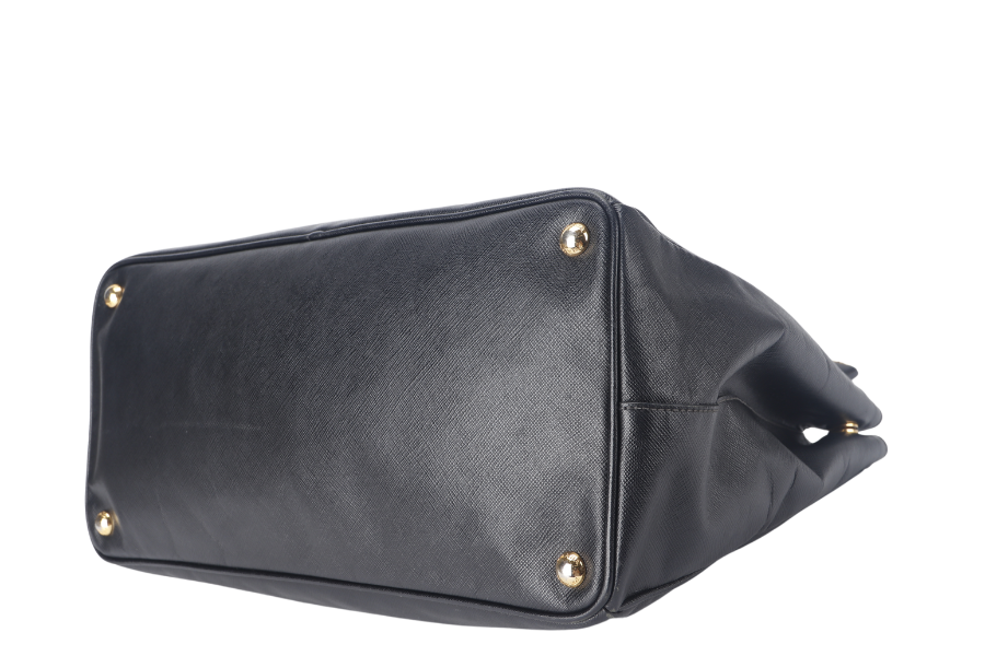 PRADA SAFFIANO LUX BLACK LEATHER (BN2274) GOLD HARDWARE WITH STRAPS, CARD AND DUST COVER