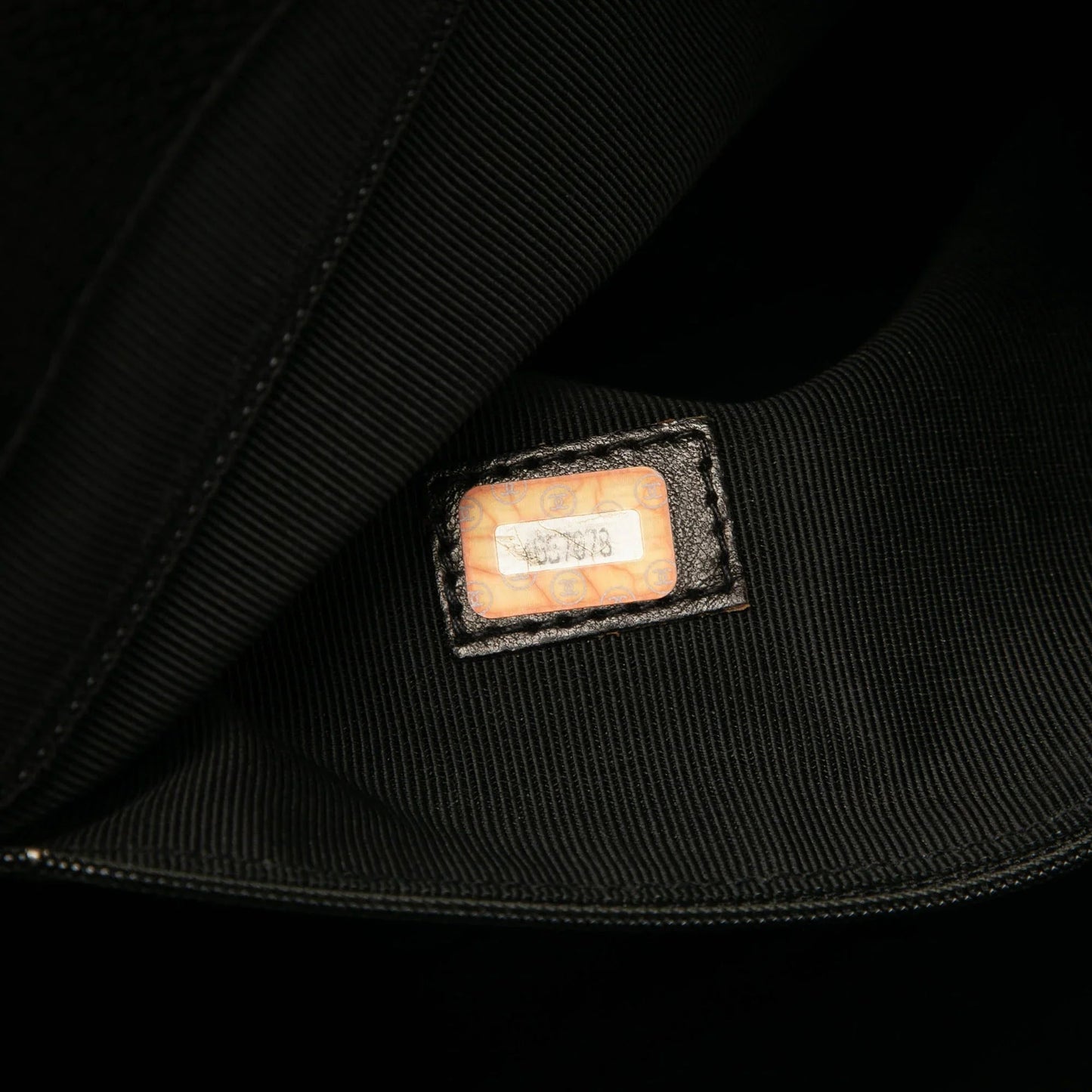 Black Chanel Caviar Logo Chain Shoulder Bag
