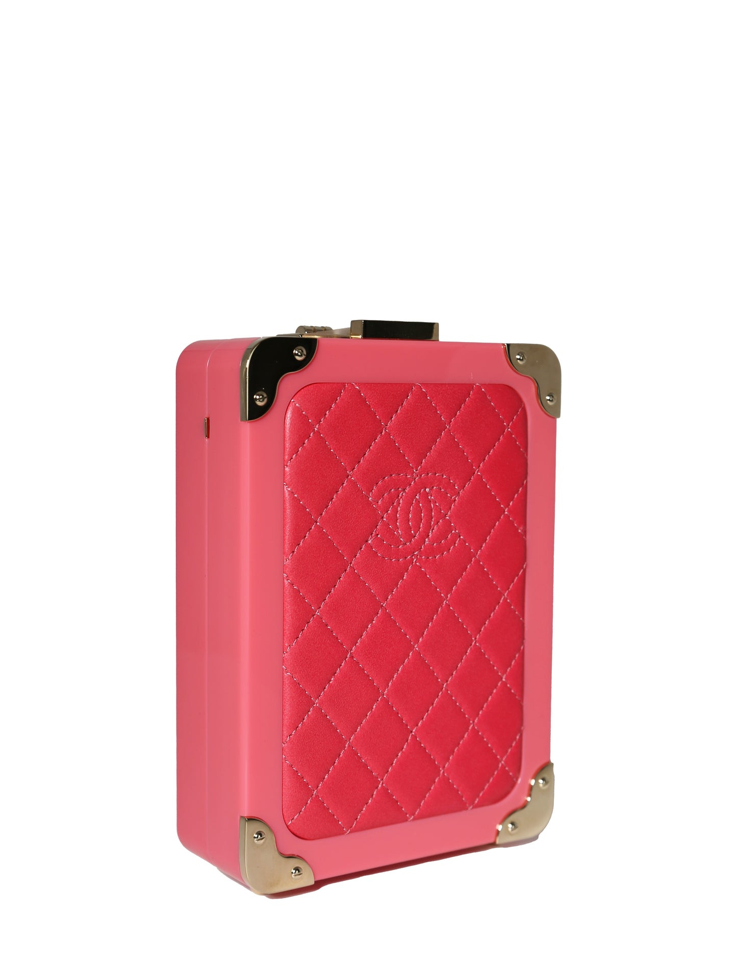CHANEL 2016 SS Trolley Pink Minaudiere