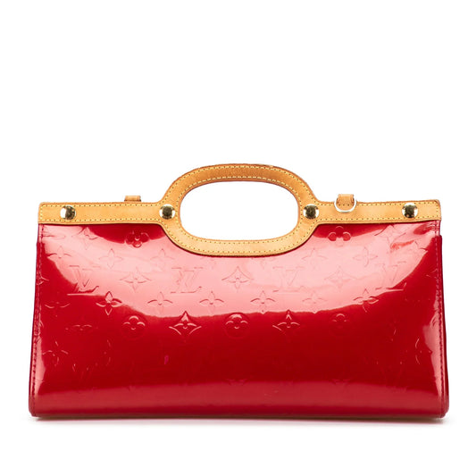 Red Louis Vuitton Monogram Vernis Roxbury Drive Satchel