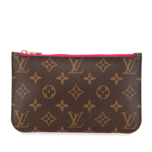 Brown Louis Vuitton Monogram Neverfull Pouch