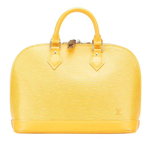 Yellow Louis Vuitton Epi Alma PM Handbag