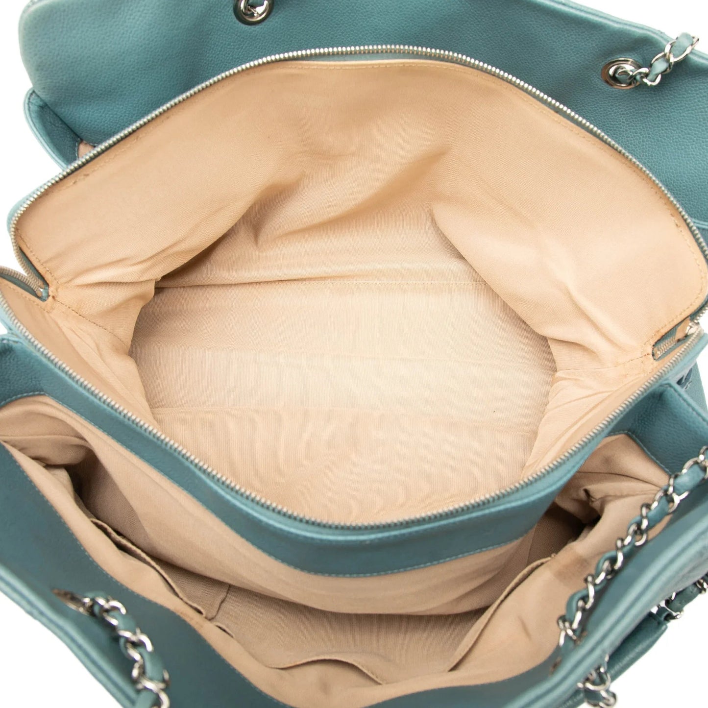 Teal Blue Chanel Quilted Caviar Timeless Tote XL