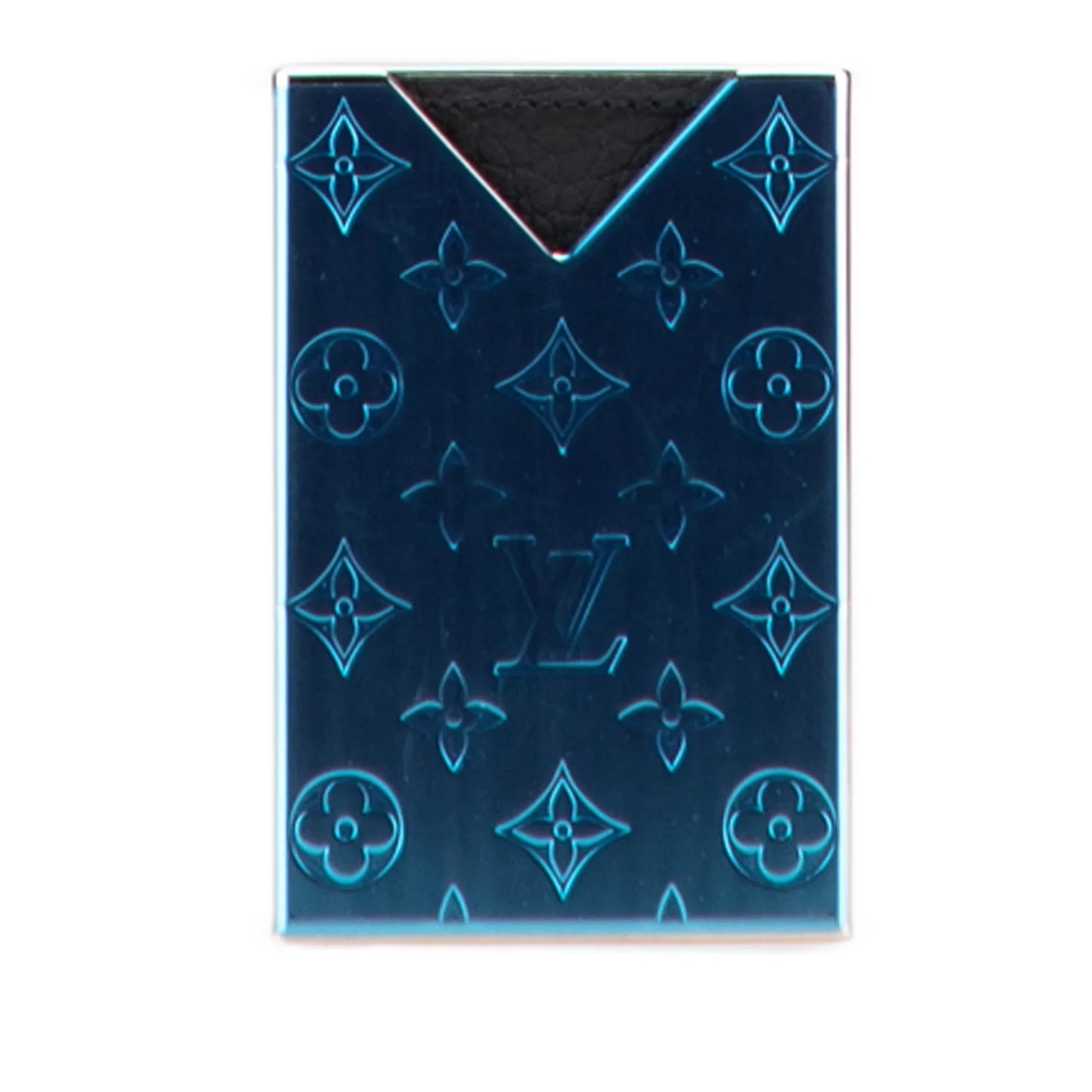 Silver Louis Vuitton Metal Taurillon Monogram Card Holder
